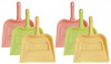 Kuber Industries Plastic Lightweight 12&quot; Dustpan With Comfort Grip Handle for Easy Sweep Broom, Pack of 6 (Cream &amp; Green &amp; Pink)