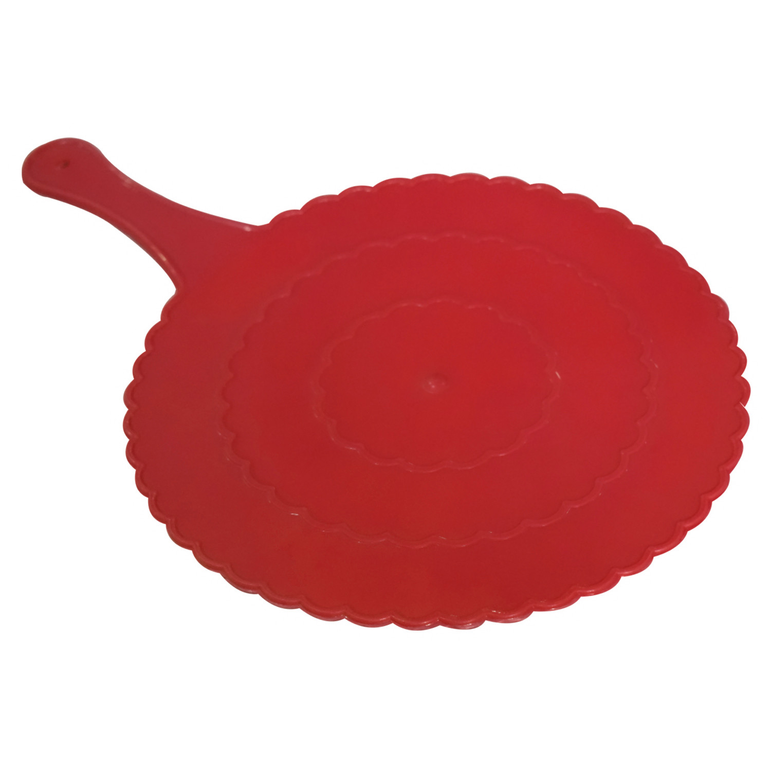 Kuber Industries Plastic Lightweight Handfan|Hath Pankha|Beejna for Natural Cooling Air Home Decor and Travel Useful,(Red)