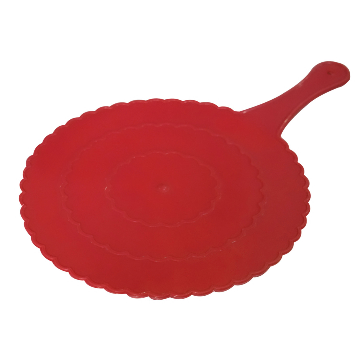 Kuber Industries Plastic Lightweight Handfan|Hath Pankha|Beejna for Natural Cooling Air Home Decor and Travel Useful,(Red)