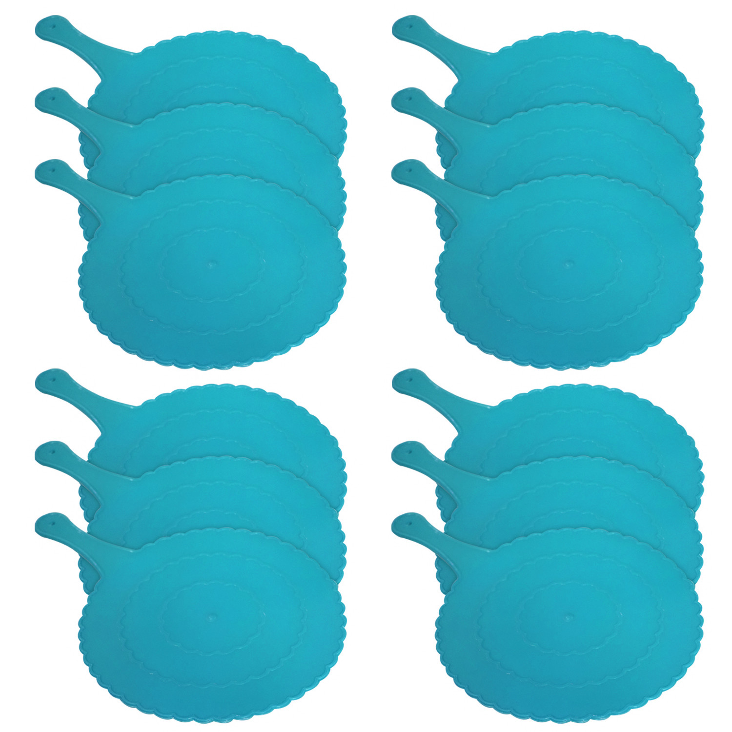 Kuber Industries Plastic Lightweight Handfan|Hath Pankha|Beejna for Natural Cooling Air Home Decor and Travel Useful,(Blue)