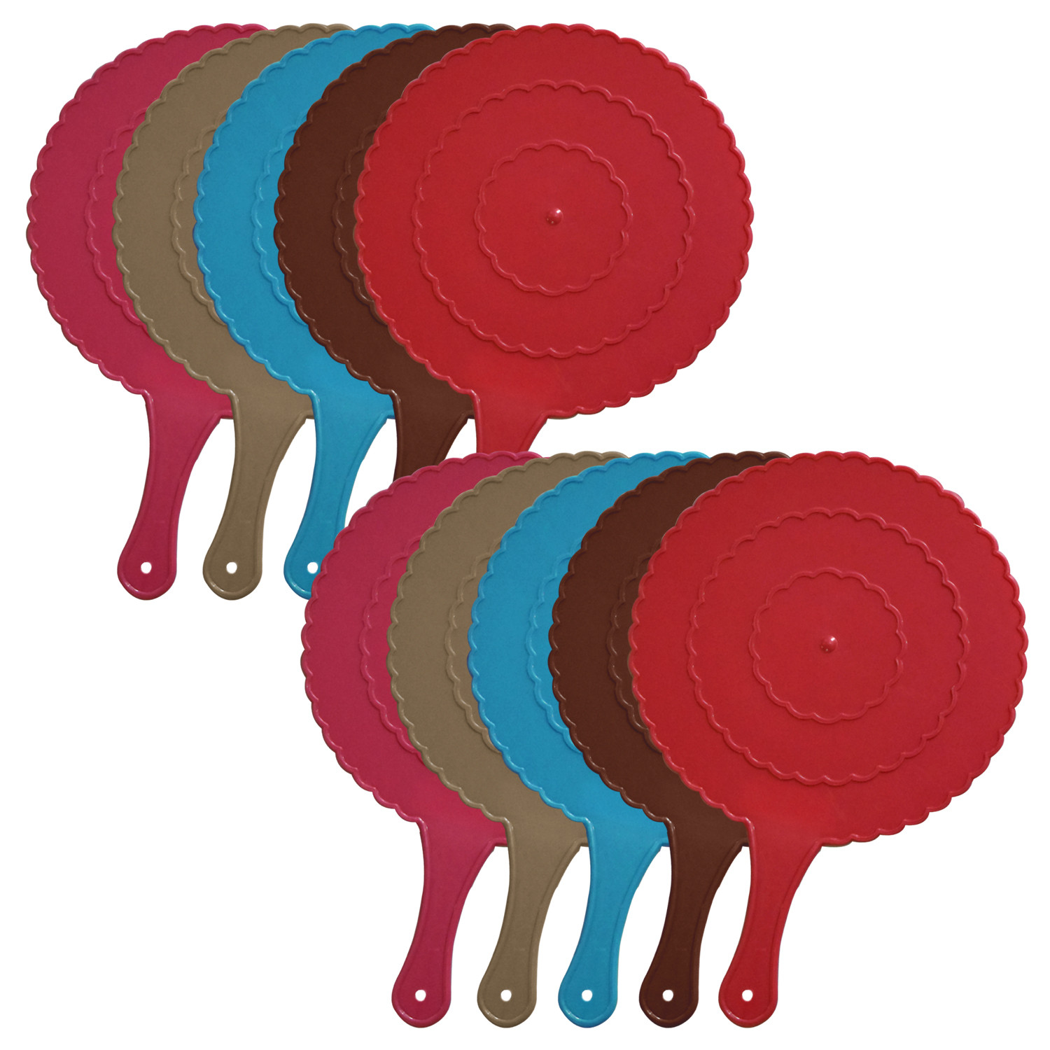 Kuber Industries Plastic Lightweight Handfan|Hath Pankha|Beejna for Natural Cooling Air Home Decor and Travel Useful, Pack of 10 (Multicolor)