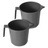 Kuber Industries Plastic Lightweight, Unbreakable Bathroom Mug 1.5 Litre- Pack of 2 (Grey) 54KM3905
