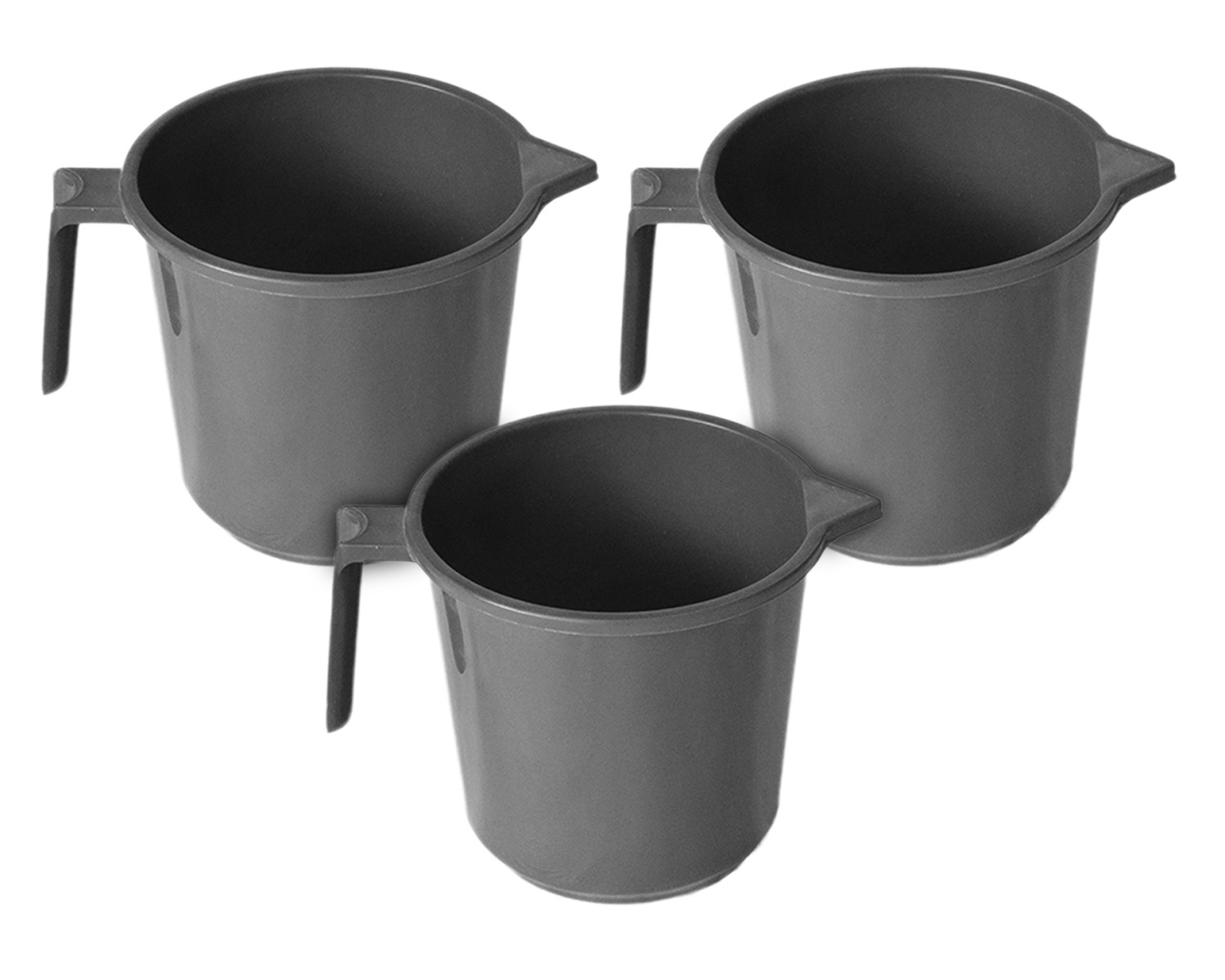 Kuber Industries Plastic Lightweight, Unbreakable Bathroom Mug 1.5 Litre- Pack of 2 (Grey) 54KM3905