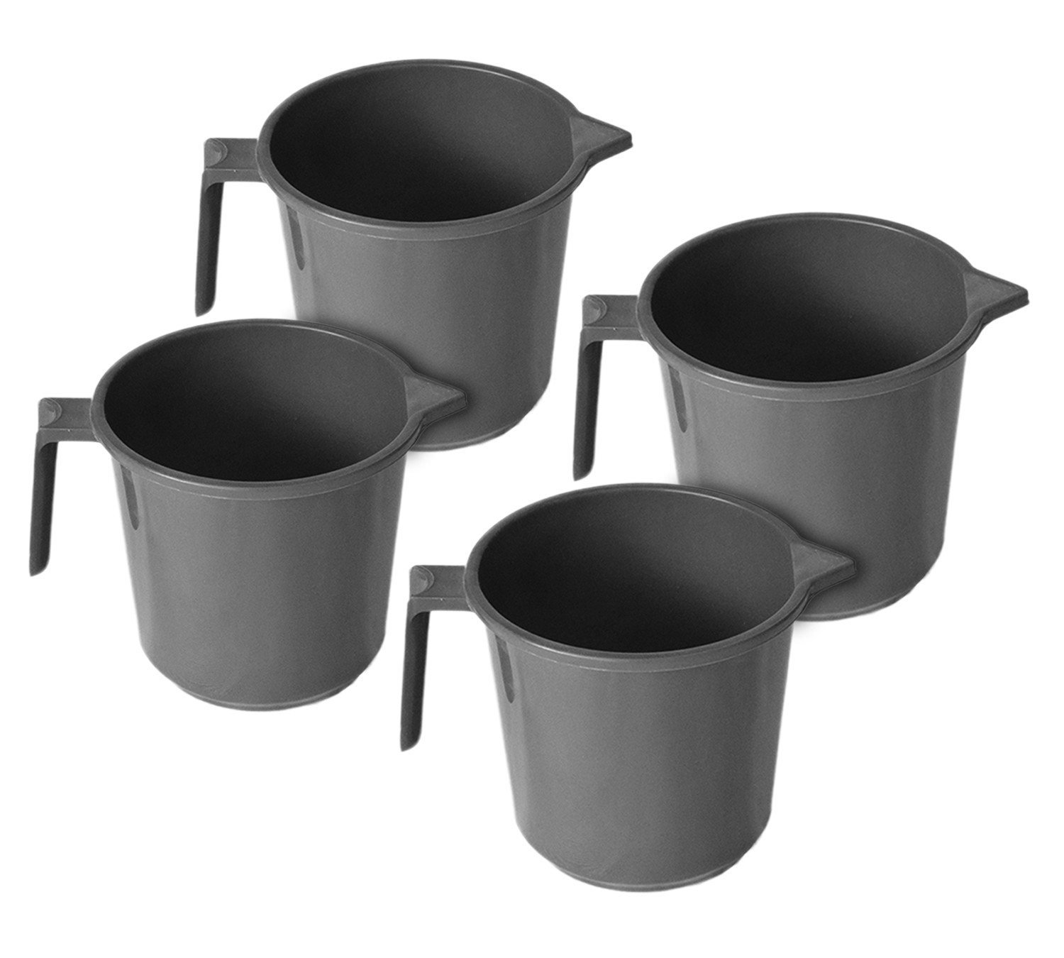 Kuber Industries Plastic Lightweight, Unbreakable Bathroom Mug 1.5 Litre- Pack of 2 (Grey) 54KM3905