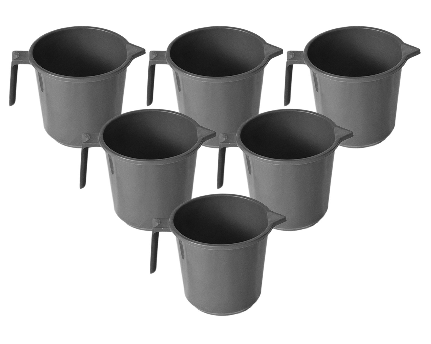 Kuber Industries Plastic Lightweight, Unbreakable Bathroom Mug 1.5 Litre- Pack of 2 (Grey) 54KM3905