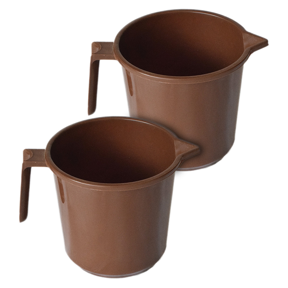 Kuber Industries Plastic Lightweight, Unbreakable Bathroom Mug 1.5 Litre (Brown) 54KM3913