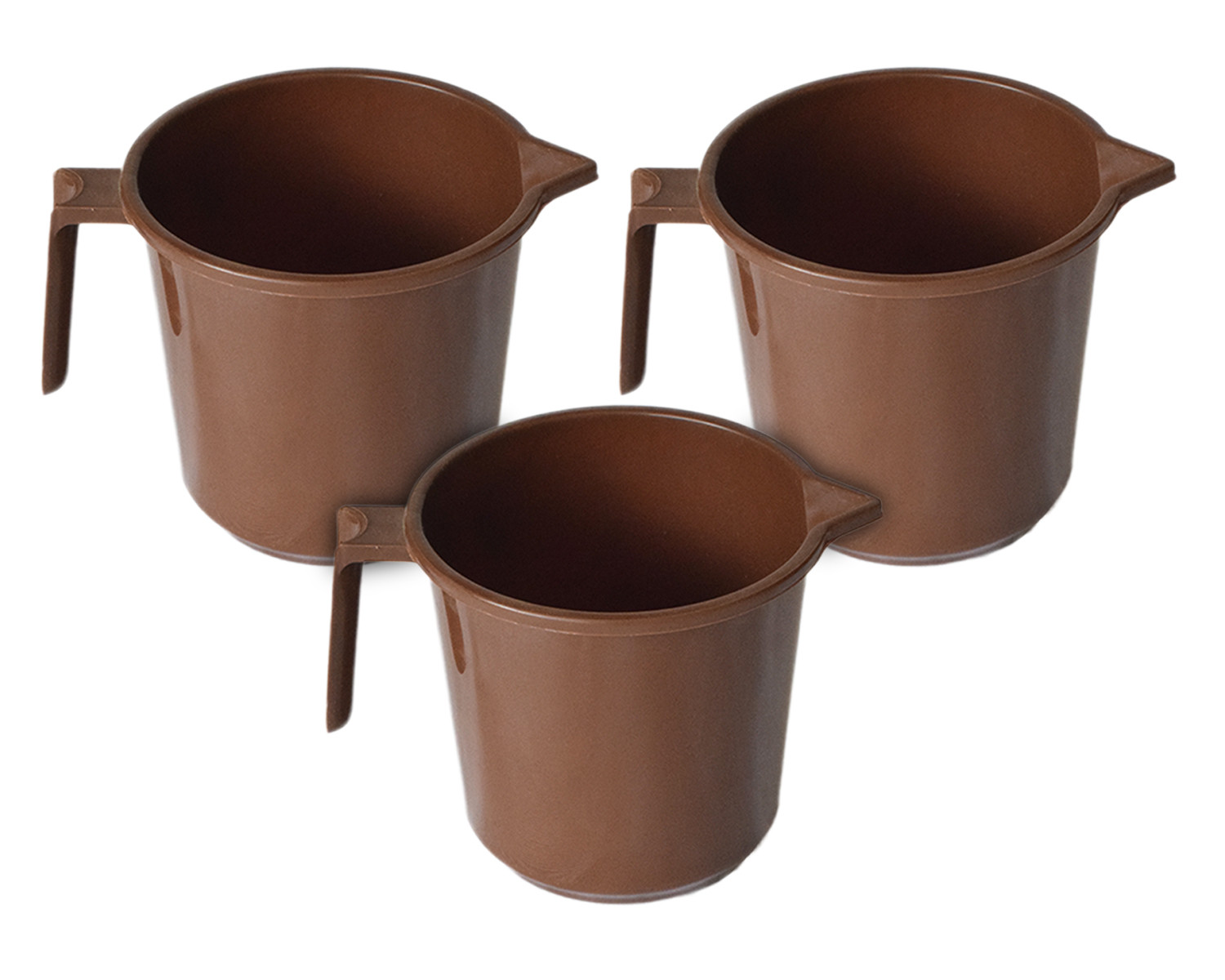 Kuber Industries Plastic Lightweight, Unbreakable Bathroom Mug 1.5 Litre (Brown) 54KM3913