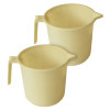 Kuber Industries Plastic Lightweight, Unbreakable Bathroom Mug 1.5 Litre (Cream) 54KM3909