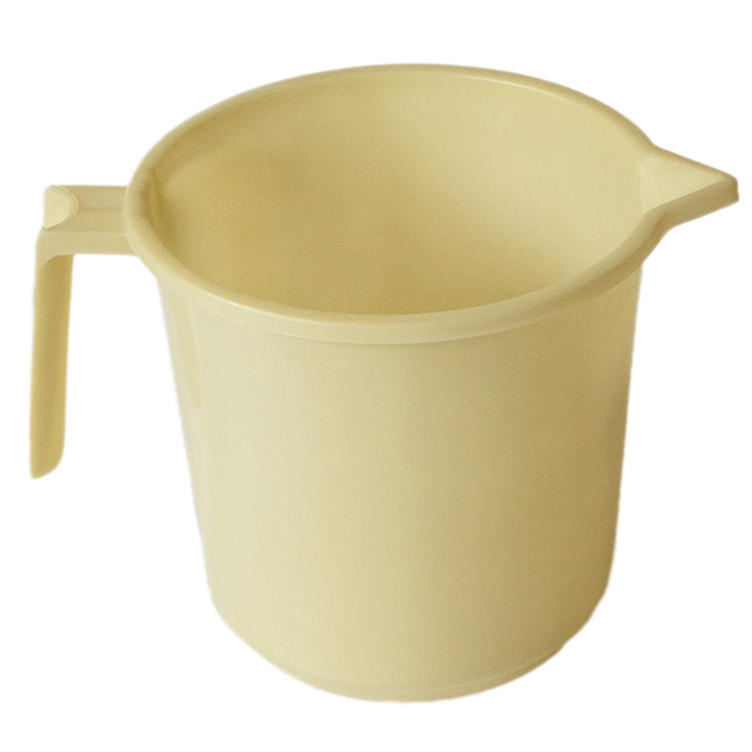 Kuber Industries Plastic Lightweight, Unbreakable Bathroom Mug 1.5 Litre (Cream) 54KM3909
