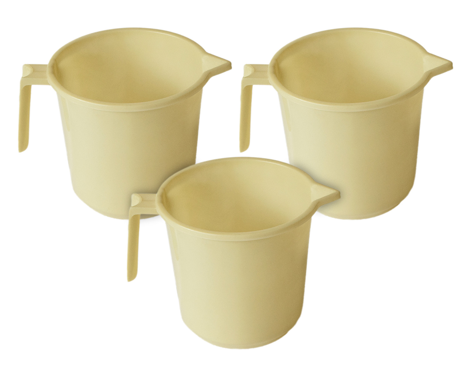Kuber Industries Plastic Lightweight, Unbreakable Bathroom Mug 1.5 Litre (Cream) 54KM3909