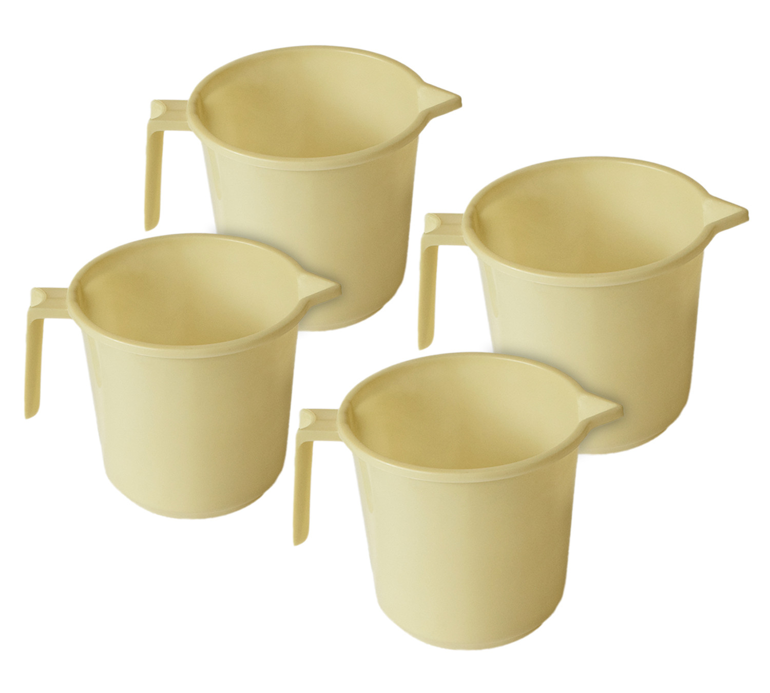 Kuber Industries Plastic Lightweight, Unbreakable Bathroom Mug 1.5 Litre (Cream) 54KM3909