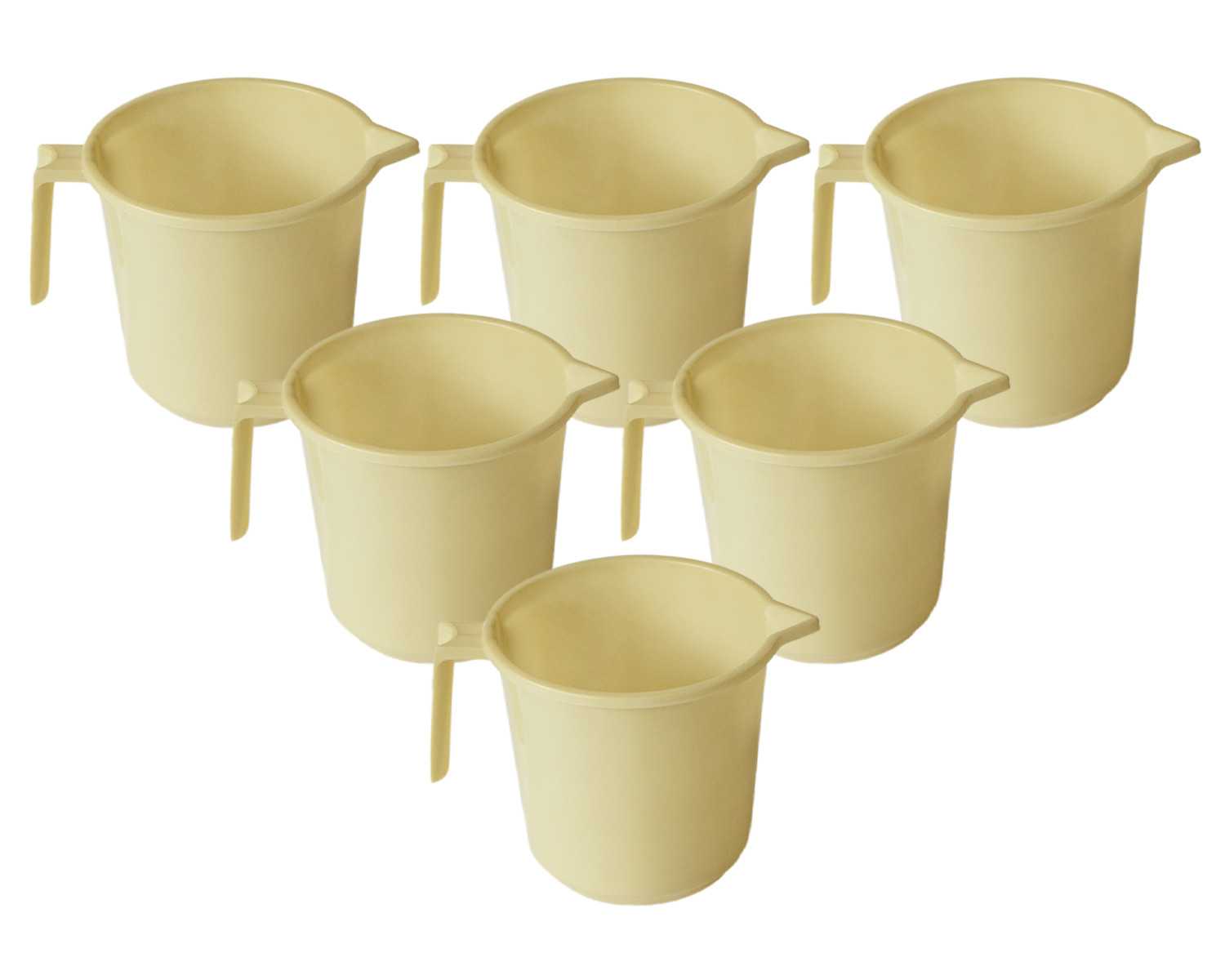 Kuber Industries Plastic Lightweight, Unbreakable Bathroom Mug 1.5 Litre (Cream) 54KM3909