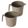 Kuber Industries Plastic Lightweight, Unbreakable Bathroom Mug 1.5 Litre-(Light Brown) 54KM3917