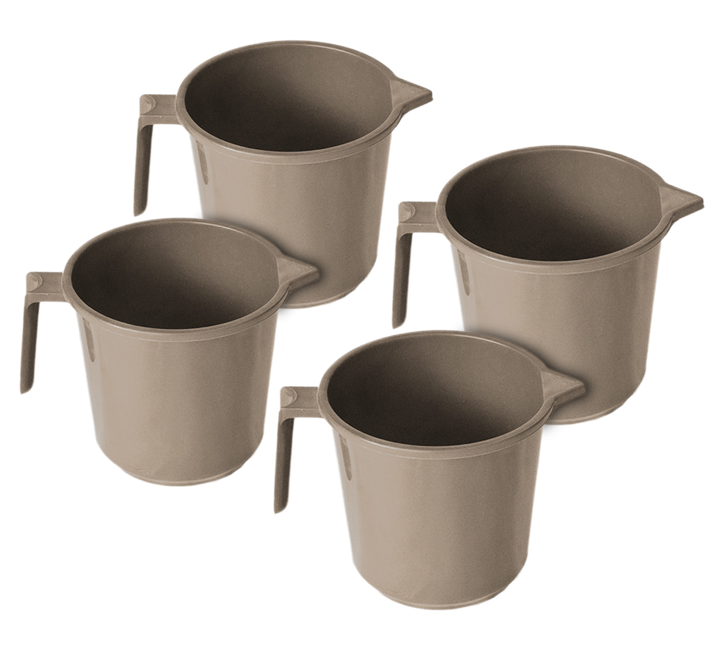 Kuber Industries Plastic Lightweight, Unbreakable Bathroom Mug 1.5 Litre-(Light Brown) 54KM3917
