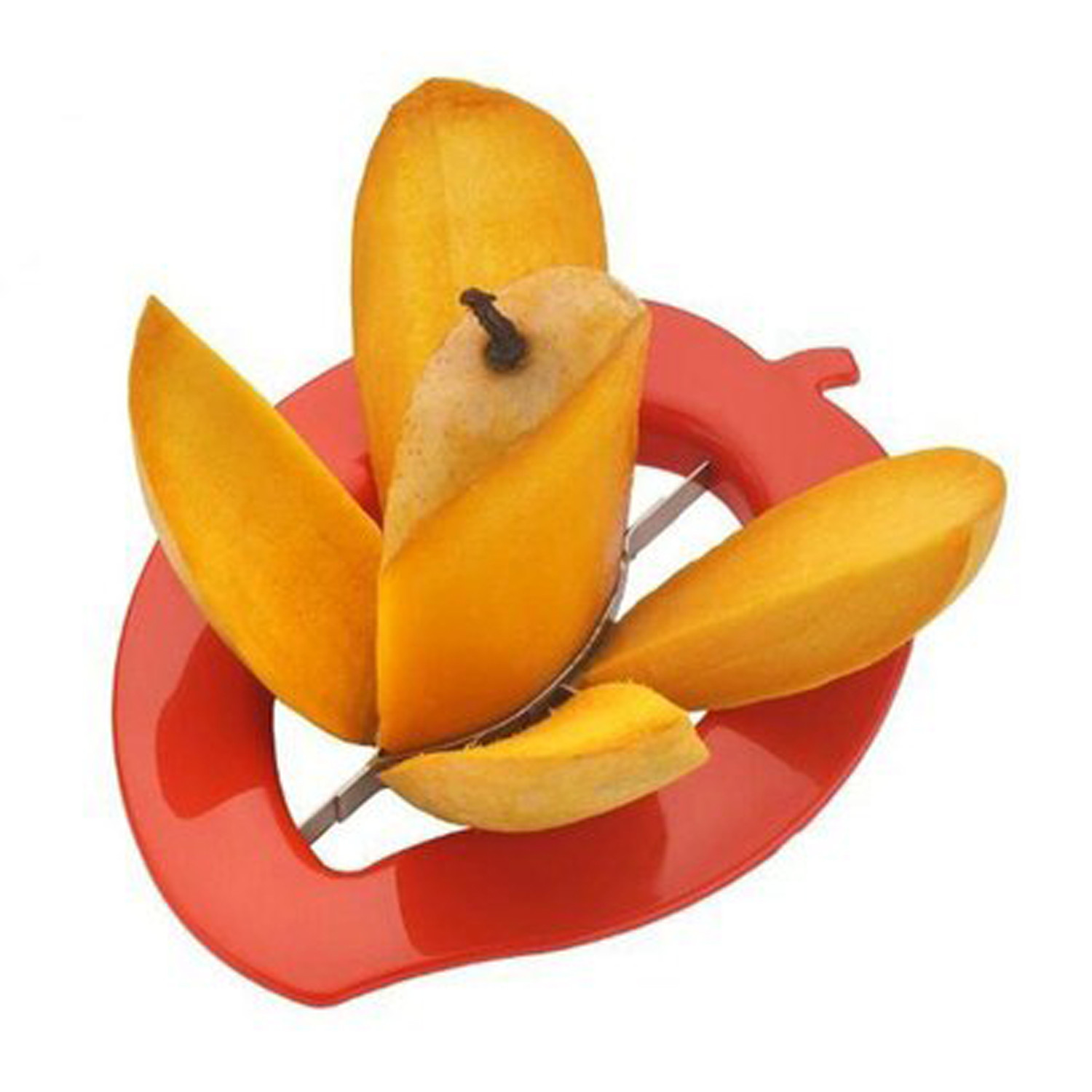Kuber Industries Plastic Mango Cutter Chopper Slicer Tool Slicing Machine Stainless Steel Blade (Multi)