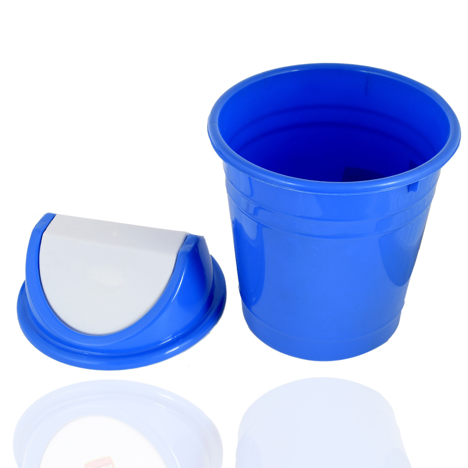 Kuber Industries Plastic Medium Size Swing Lid Garbage Waste Dustbin for Home, Office, Factory, 10 Liters (Blue) -CTKTC38707