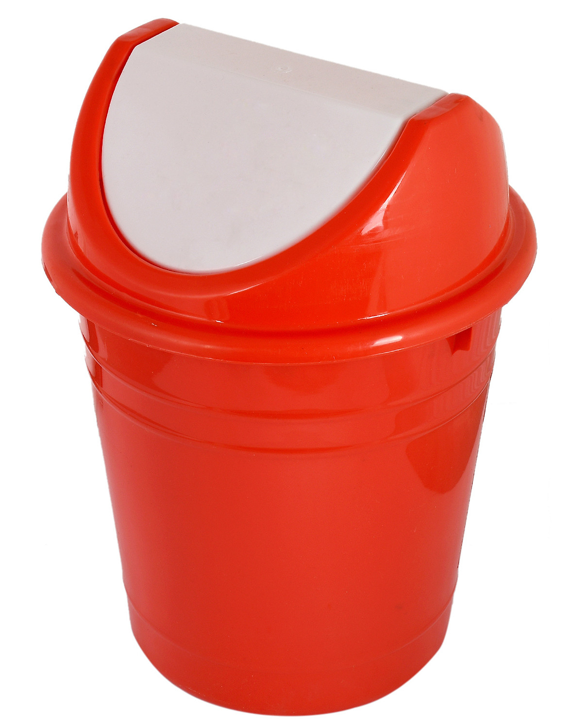 Kuber Industries Plastic Medium Size Swing Lid Garbage Waste Dustbin for Home, Office, Factory, 10 Liters (Red) -CTKTC38713