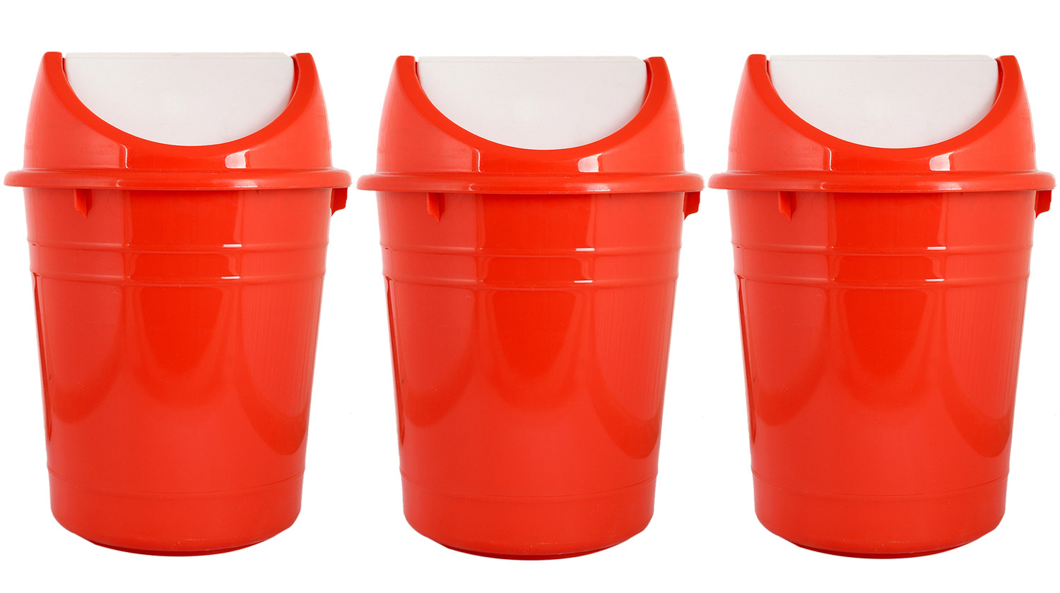 Kuber Industries Plastic Medium Size Swing Lid Garbage Waste Dustbin for Home, Office, Factory, 10 Liters (Red) -CTKTC38713