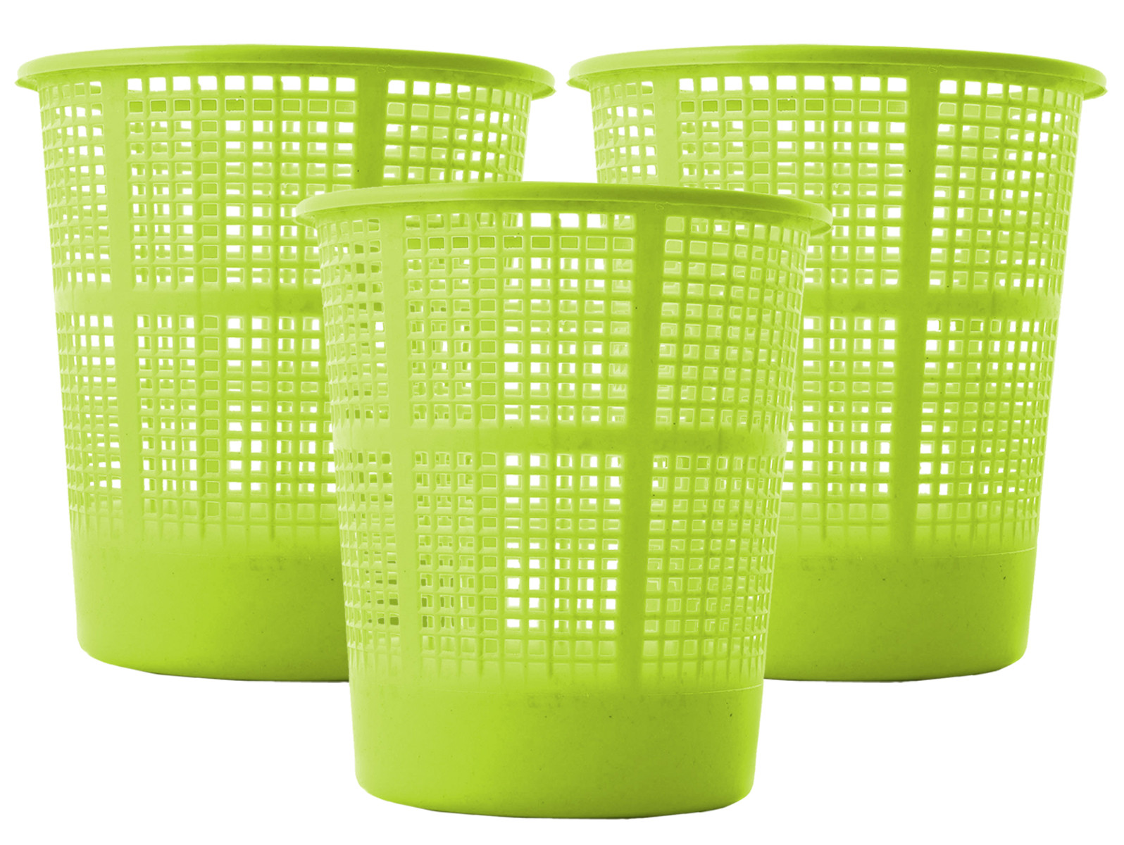 Kuber Industries Plastic Mesh Dustbin Garbage Bin for Office use, School, Bedroom,Kids Room, Home, Multi Purpose,5 Liters (Green)-KUBMART220