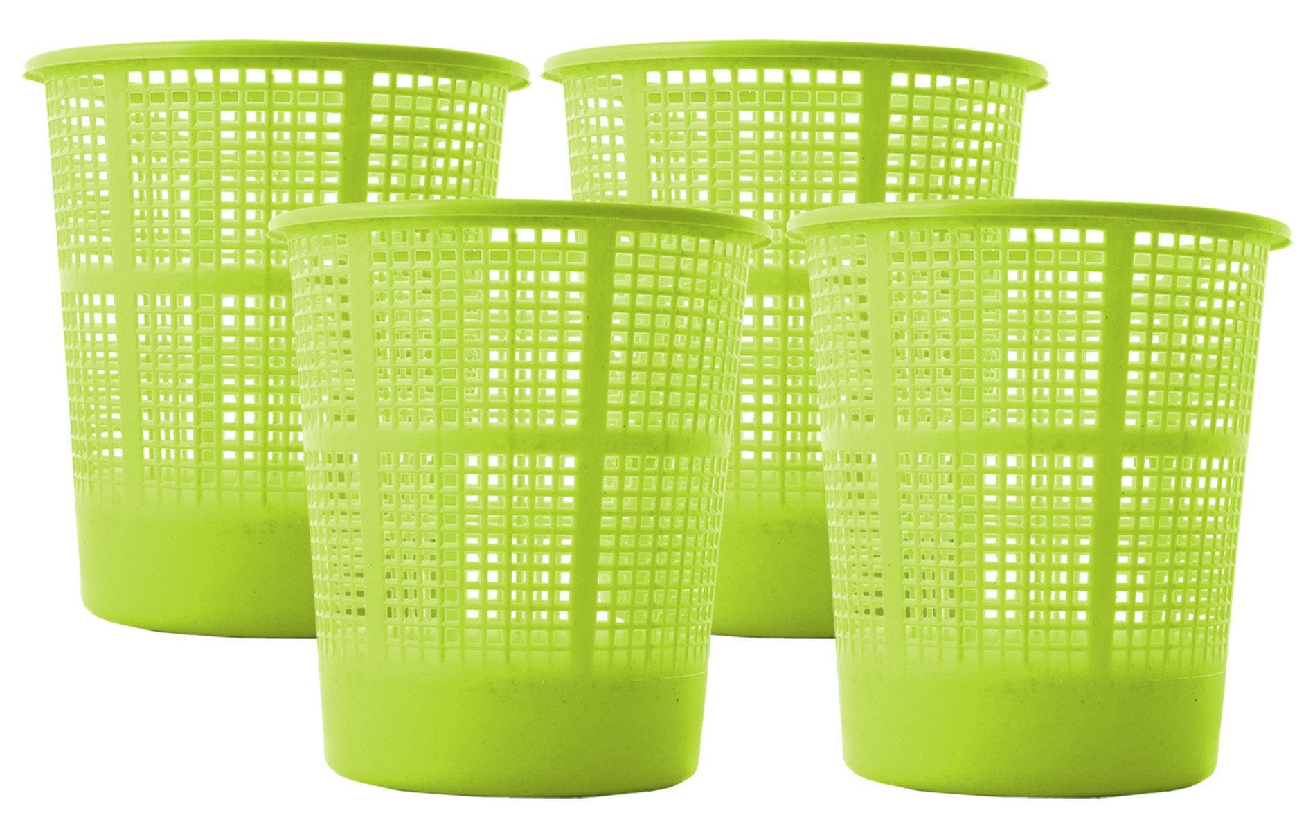 Kuber Industries Plastic Mesh Dustbin Garbage Bin for Office use, School, Bedroom,Kids Room, Home, Multi Purpose,5 Liters (Green)-KUBMART220