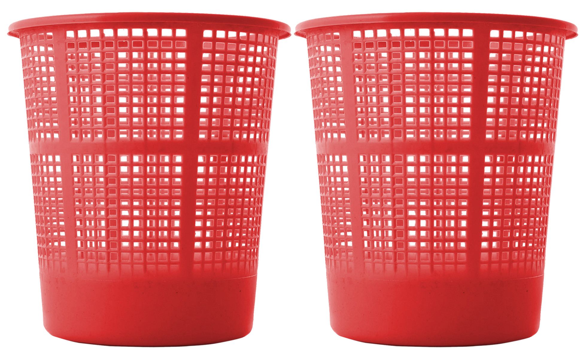 Kuber Industries Plastic Mesh Dustbin Garbage Bin for Office use, School, Bedroom,Kids Room, Home, Multi Purpose,5 Liters (Red)-KUBMART230
