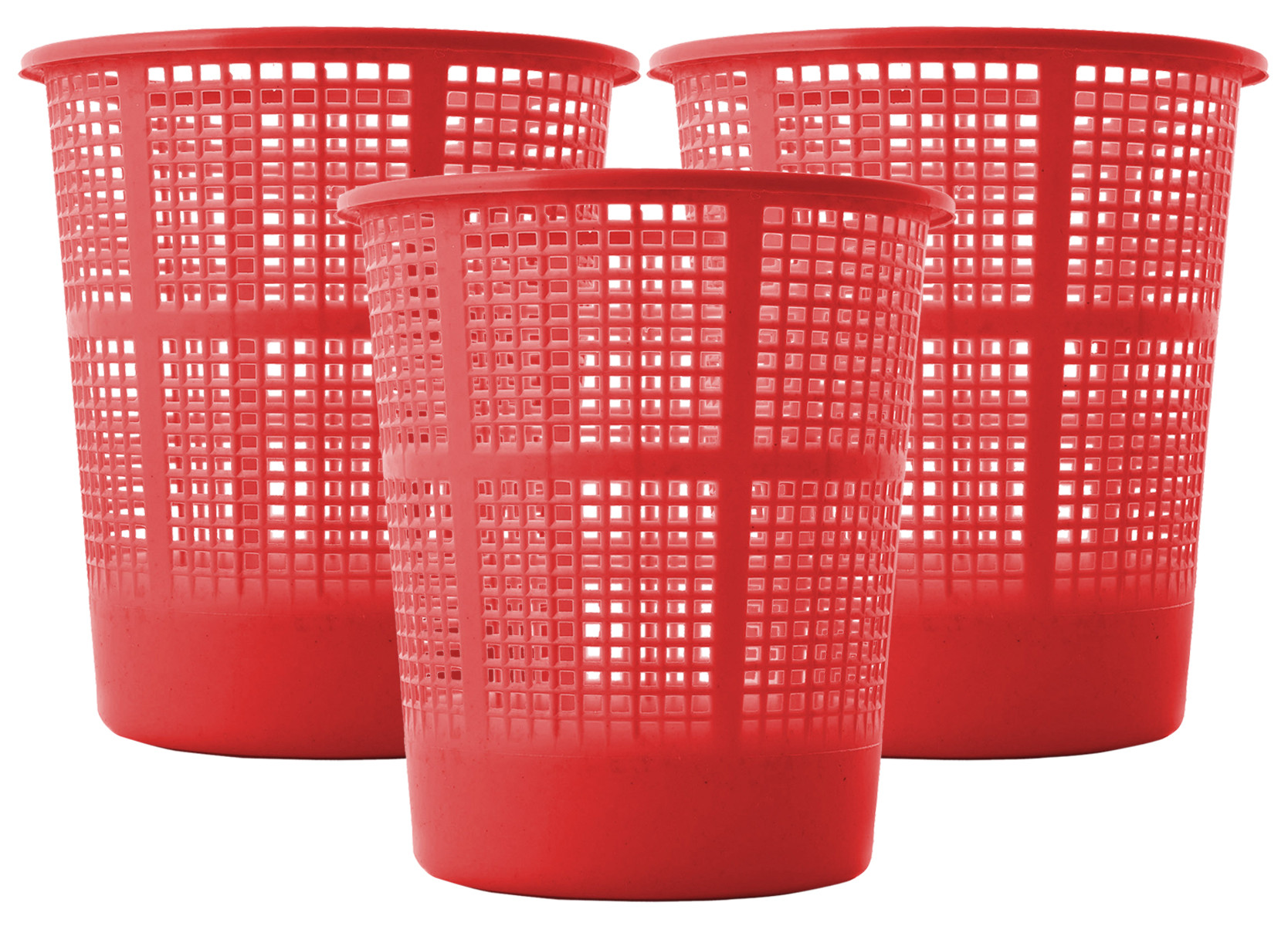 Kuber Industries Plastic Mesh Dustbin Garbage Bin for Office use, School, Bedroom,Kids Room, Home, Multi Purpose,5 Liters (Red)-KUBMART230