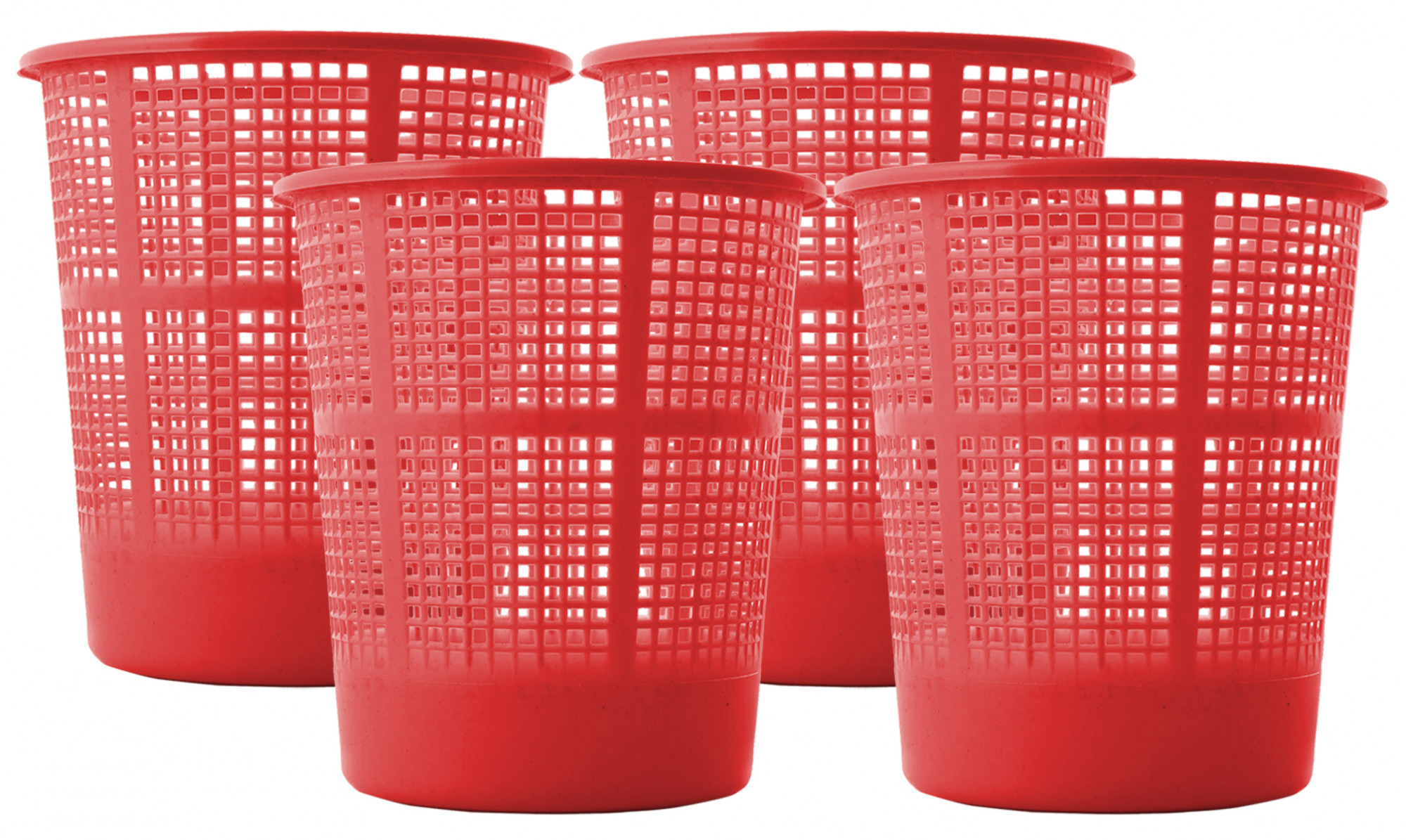 Kuber Industries Plastic Mesh Dustbin Garbage Bin for Office use, School, Bedroom,Kids Room, Home, Multi Purpose,5 Liters (Red)-KUBMART230