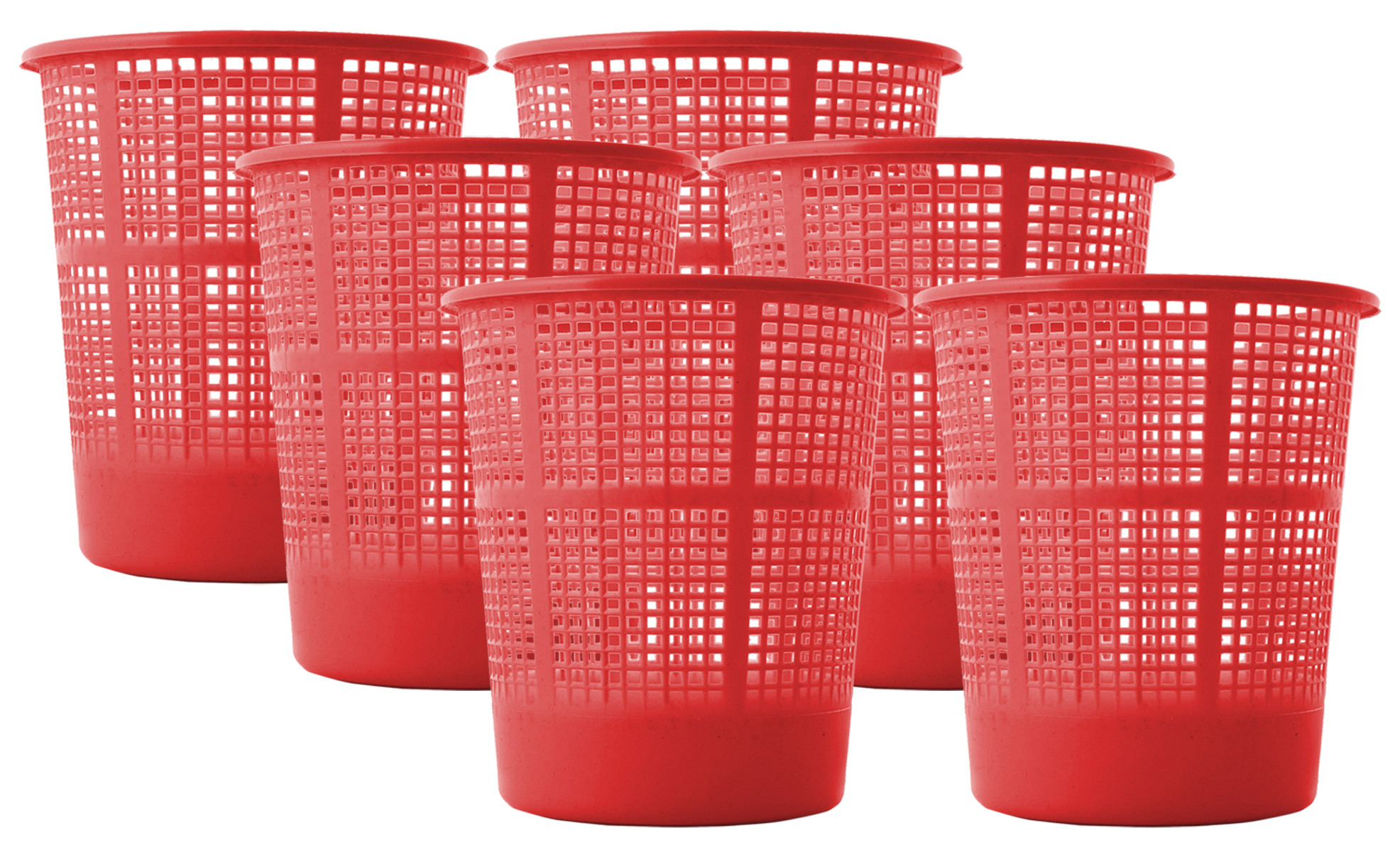 Kuber Industries Plastic Mesh Dustbin Garbage Bin for Office use, School, Bedroom,Kids Room, Home, Multi Purpose,5 Liters (Red)-KUBMART230