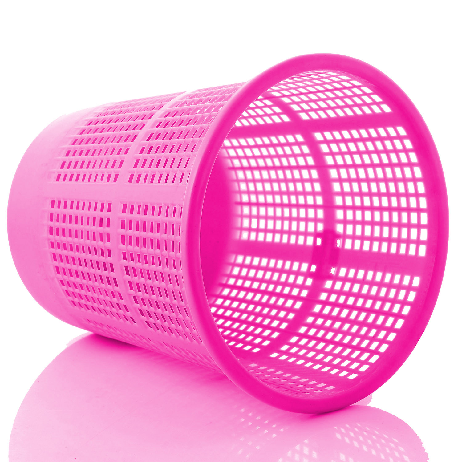 Kuber Industries Plastic Mesh Dustbin Garbage Bin for Office use, School, Bedroom,Kids Room, Home, Multi Purpose,5 Liters (Pink)-KUBMART240