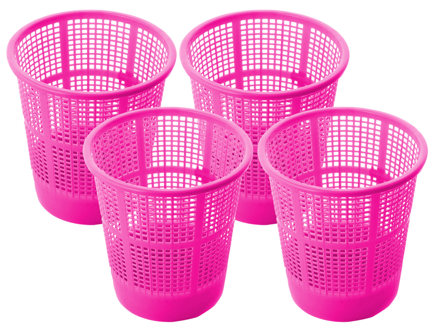 Kuber Industries Plastic Mesh Dustbin Garbage Bin for Office use, School, Bedroom,Kids Room, Home, Multi Purpose,5 Liters (Pink)-KUBMART240
