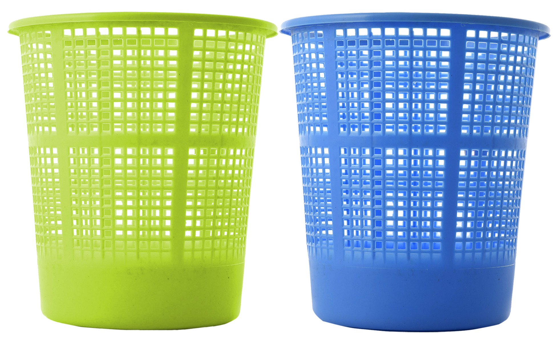 Kuber Industries Plastic Mesh Dustbin Garbage Bin for Office use, School, Bedroom,Kids Room, Home, Multi Purpose,5 Liters (Blue & Green)-KUBMART250