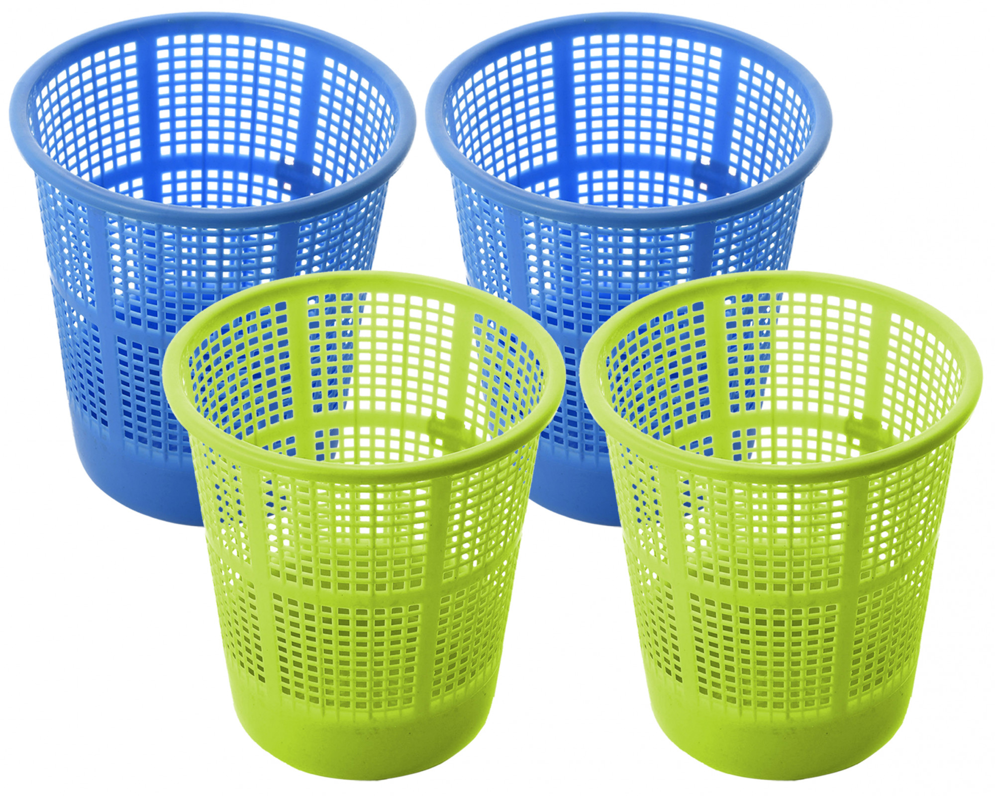 Kuber Industries Plastic Mesh Dustbin Garbage Bin for Office use, School, Bedroom,Kids Room, Home, Multi Purpose,5 Liters (Blue & Green)-KUBMART250