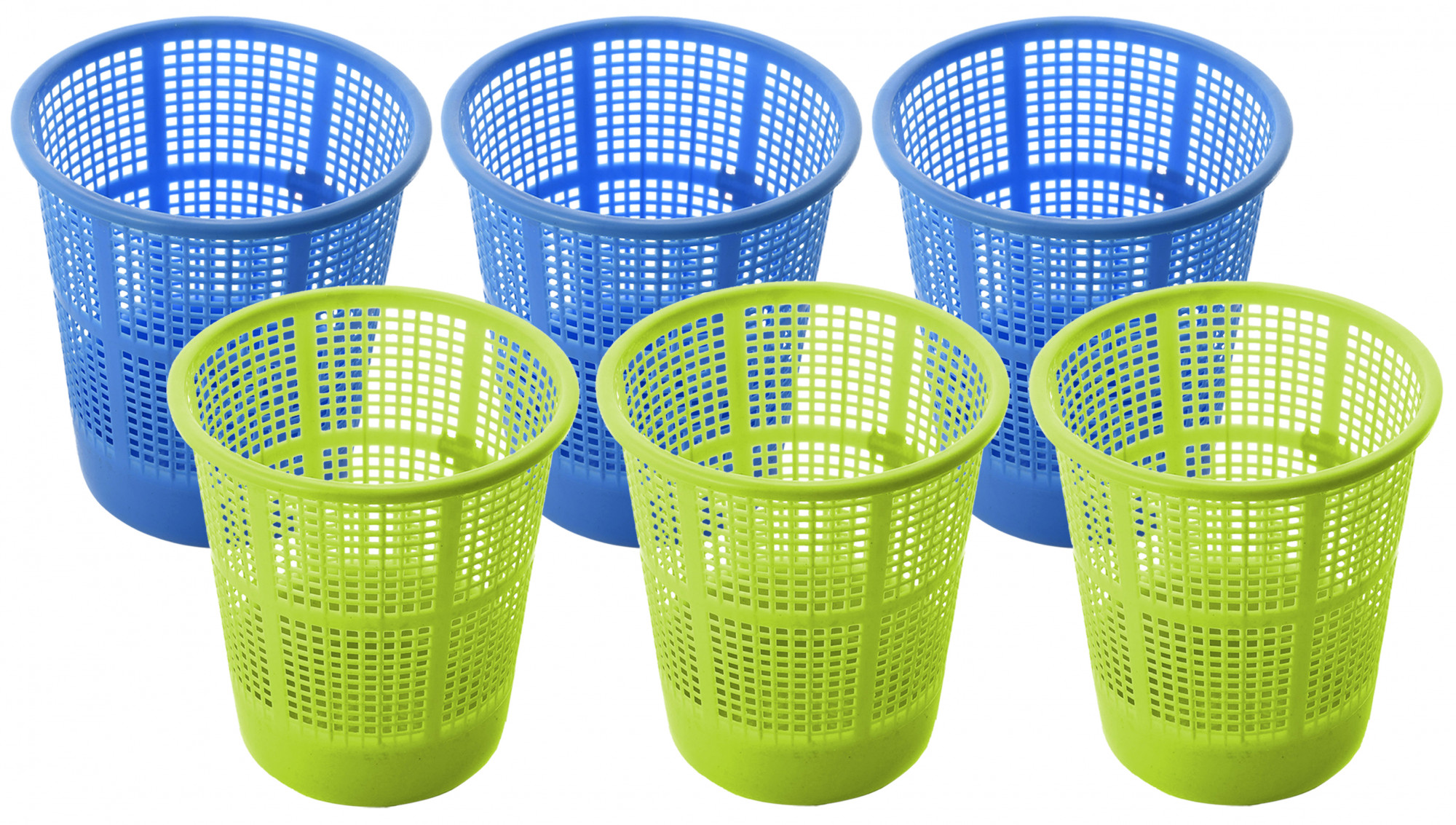 Kuber Industries Plastic Mesh Dustbin Garbage Bin for Office use, School, Bedroom,Kids Room, Home, Multi Purpose,5 Liters (Blue & Green)-KUBMART250