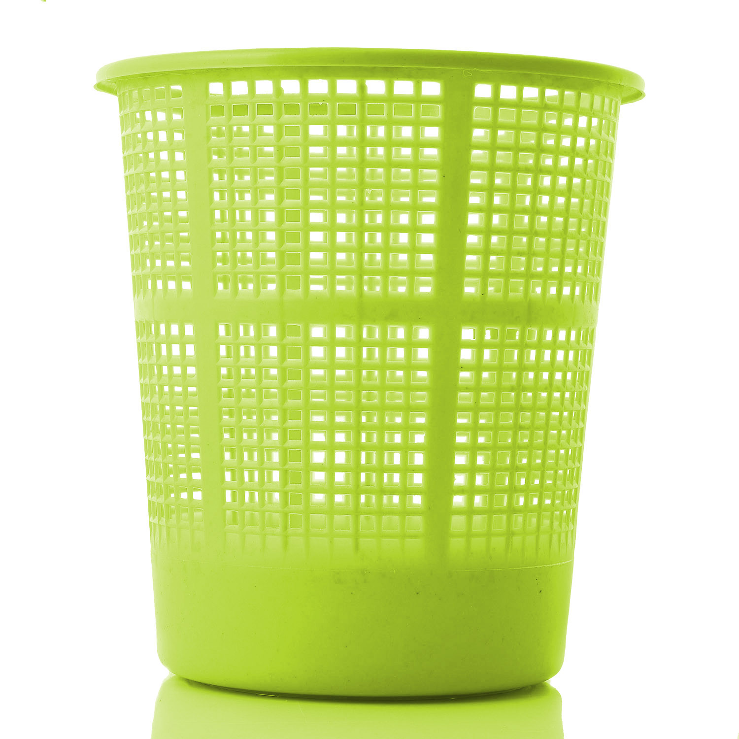 Kuber Industries Plastic Mesh Dustbin Garbage Bin for Office use, School, Bedroom,Kids Room, Home, Multi Purpose,5 Liters (Grey & Green)-KUBMART262