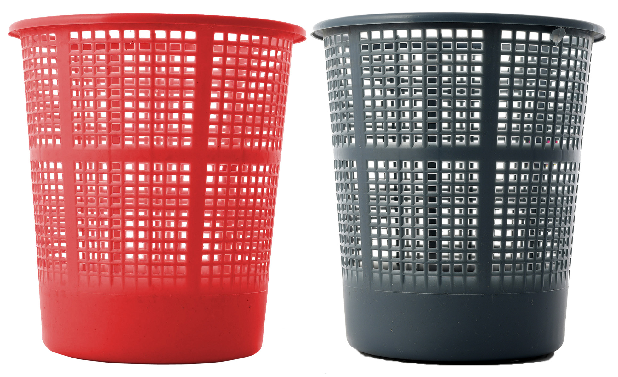 Kuber Industries Plastic Mesh Dustbin Garbage Bin for Office use, School, Bedroom,Kids Room, Home, Multi Purpose,5 Liters (Grey & Red)-KUBMART264