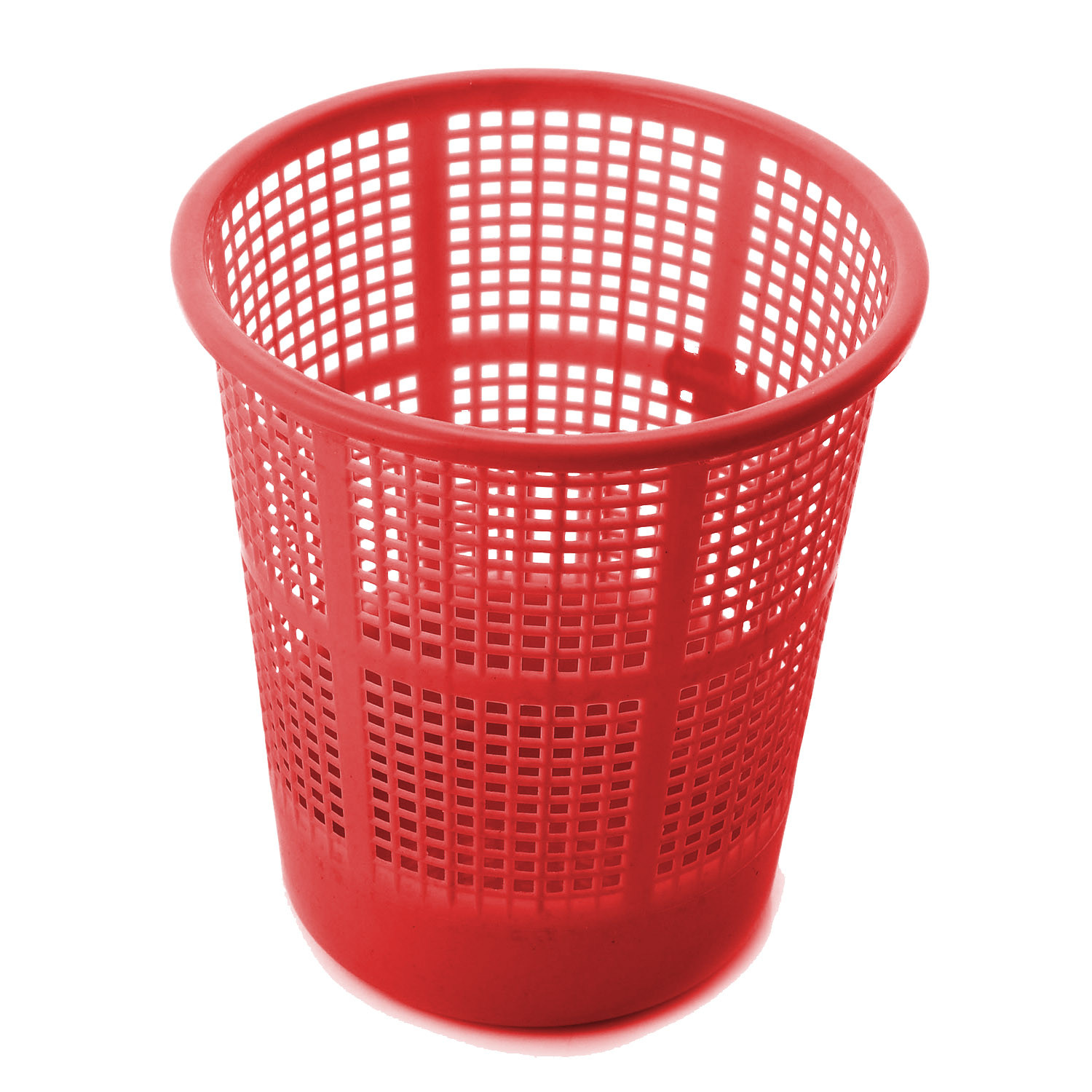 Kuber Industries Plastic Mesh Dustbin Garbage Bin for Office use, School, Bedroom,Kids Room, Home, Multi Purpose,5 Liters (Grey & Red)-KUBMART264