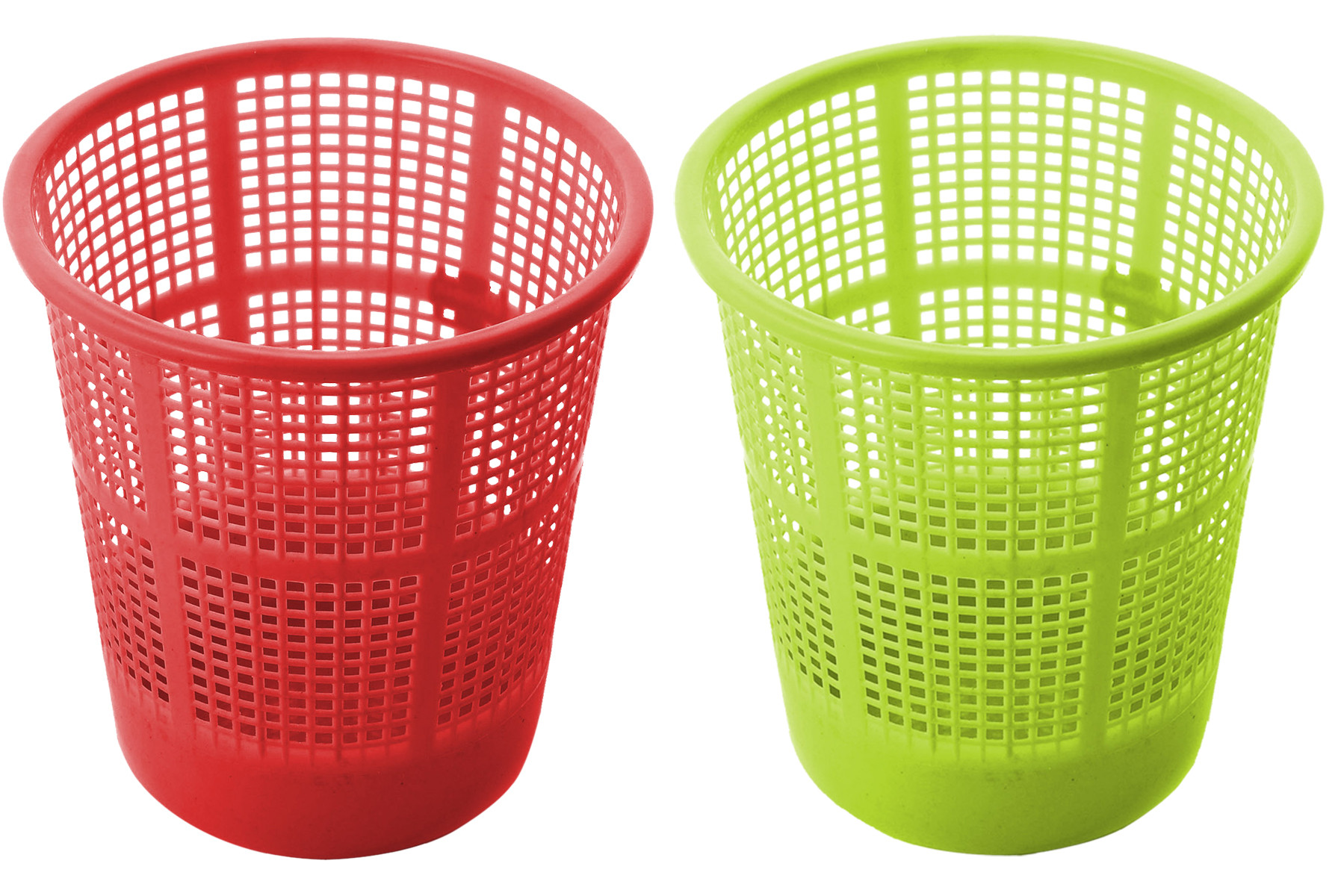 Kuber Industries Plastic Mesh Dustbin Garbage Bin for Office use, School, Bedroom,Kids Room, Home, Multi Purpose,5 Liters (Green & Red)-KUBMART268