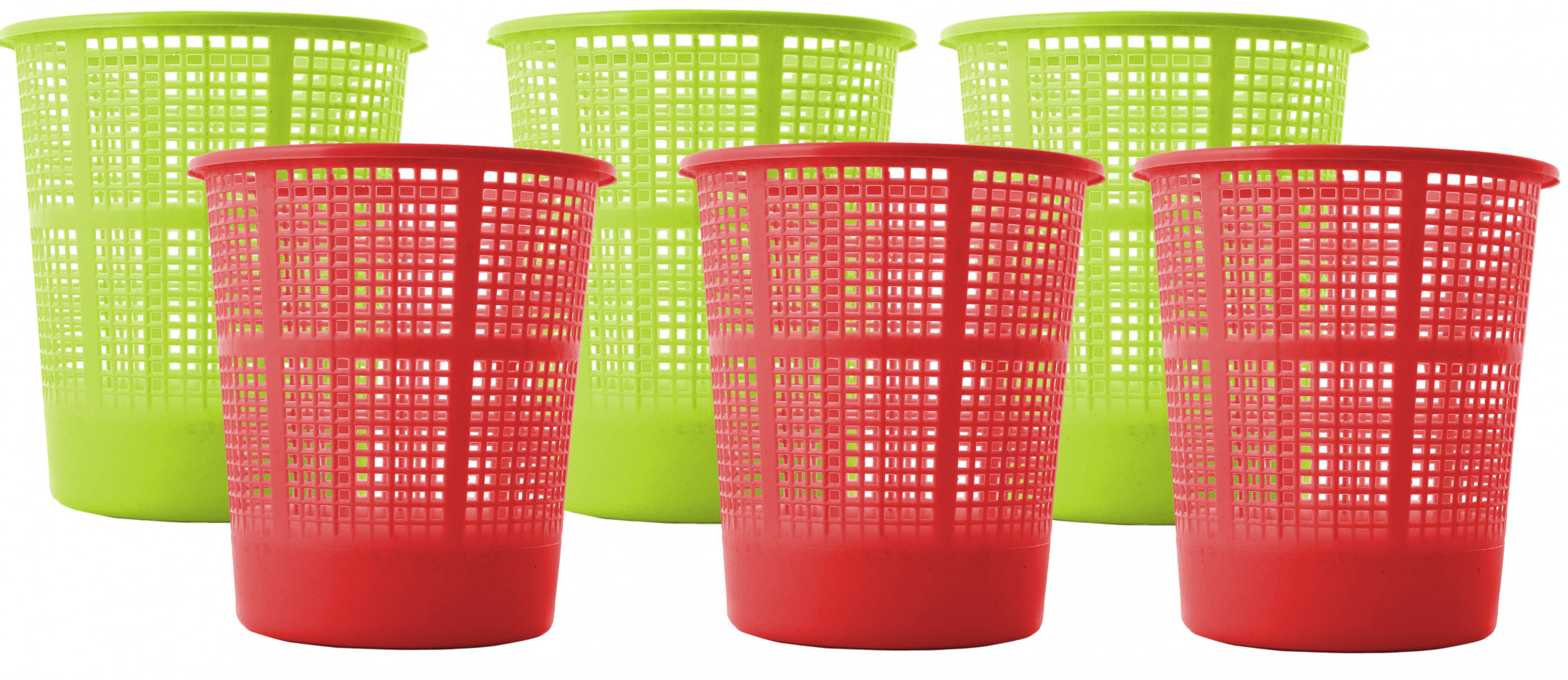 Kuber Industries Plastic Mesh Dustbin Garbage Bin for Office use, School, Bedroom,Kids Room, Home, Multi Purpose,5 Liters (Green & Red)-KUBMART268
