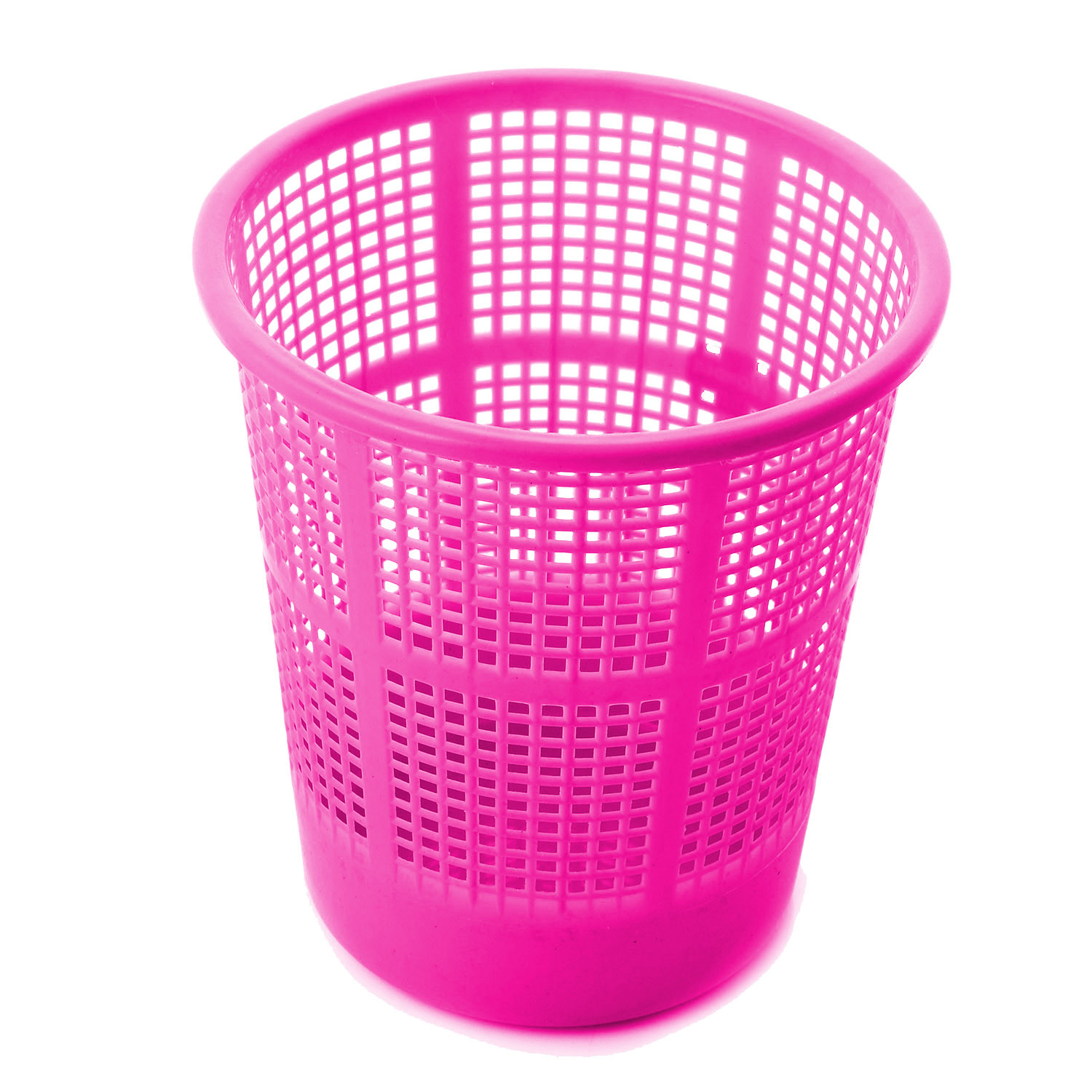 Kuber Industries Plastic Mesh Dustbin Garbage Bin for Office use, School, Bedroom,Kids Room, Home, Multi Purpose,5 Liters (Green & Pink)-KUBMART270