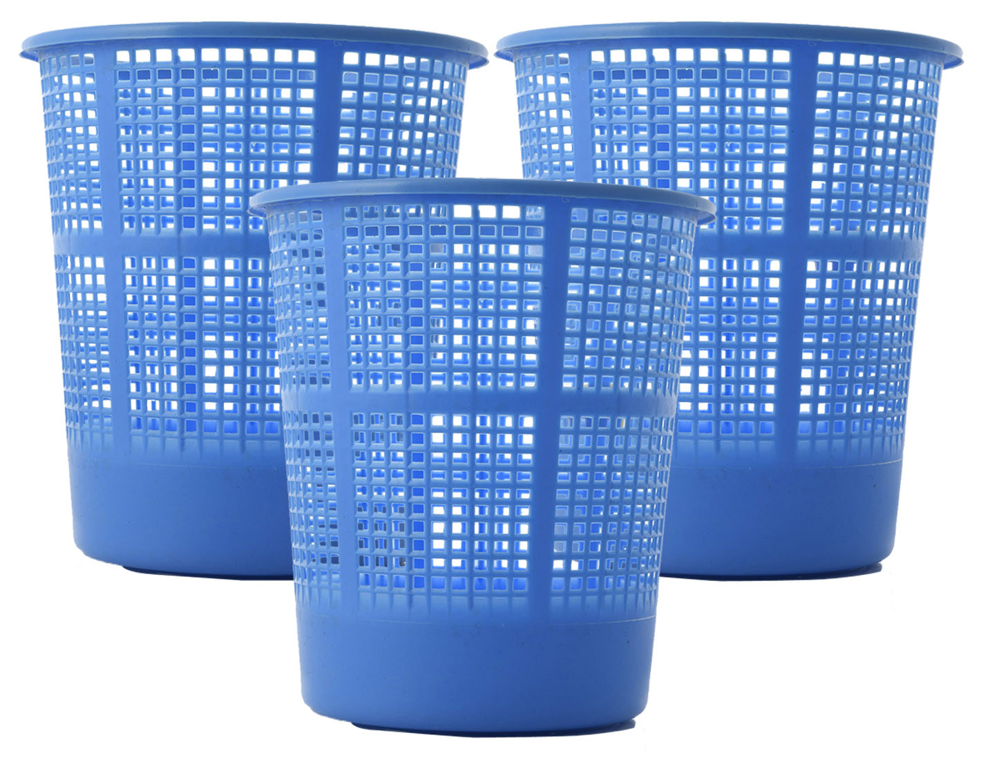 Kuber Industries Plastic Mesh Dustbin Garbage Bin for Office use, School, Bedroom,Kids Room, Home, Multi Purpose,5 Liters (Blue)