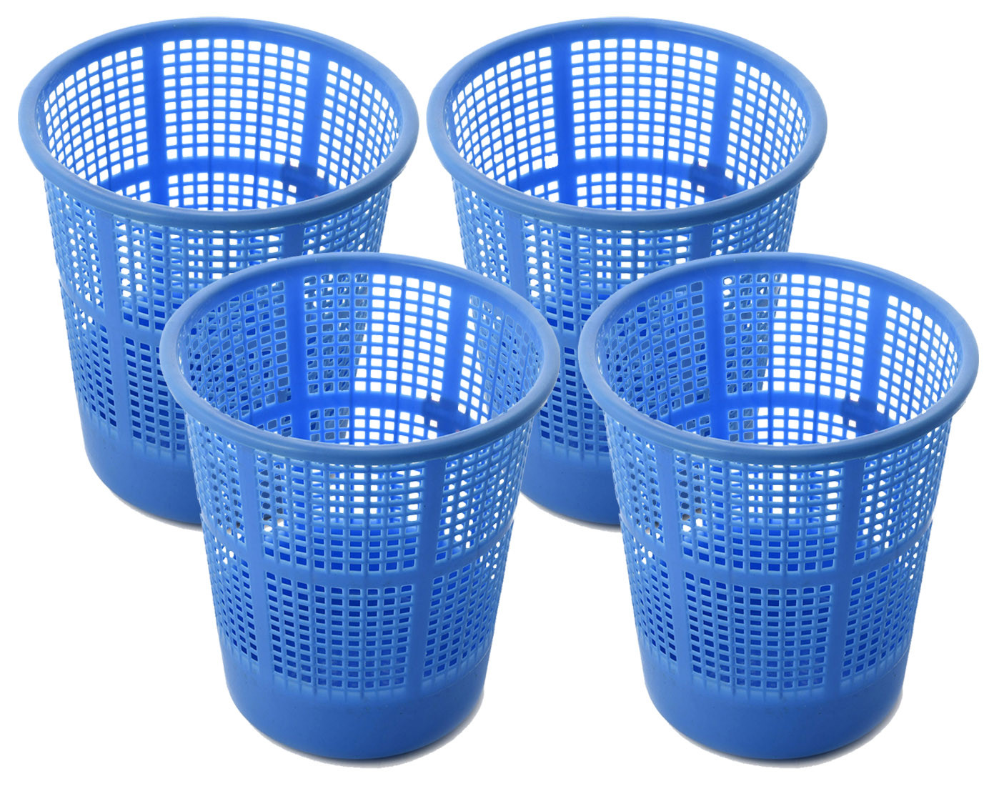 Kuber Industries Plastic Mesh Dustbin Garbage Bin for Office use, School, Bedroom,Kids Room, Home, Multi Purpose,5 Liters (Blue)