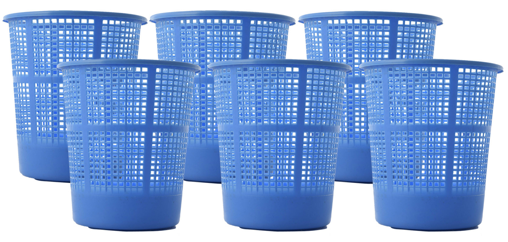 Kuber Industries Plastic Mesh Dustbin Garbage Bin for Office use, School, Bedroom,Kids Room, Home, Multi Purpose,5 Liters (Blue)