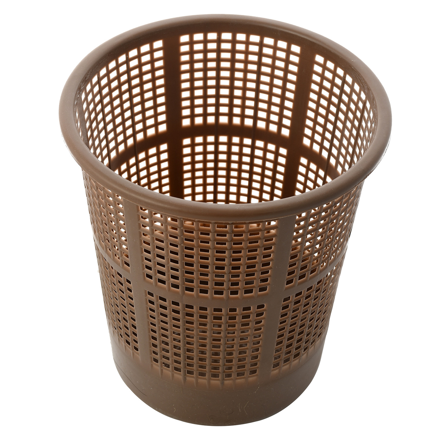 Kuber Industries Plastic Mesh Dustbin Garbage Bin for Office use, School, Bedroom,Kids Room, Home, Multi Purpose,5 Liters (Brown)
