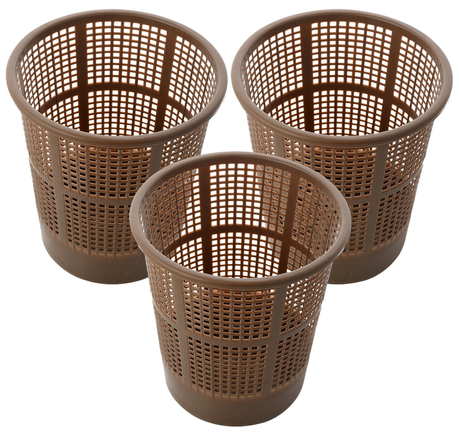 Kuber Industries Plastic Mesh Dustbin Garbage Bin for Office use, School, Bedroom,Kids Room, Home, Multi Purpose,5 Liters (Brown)