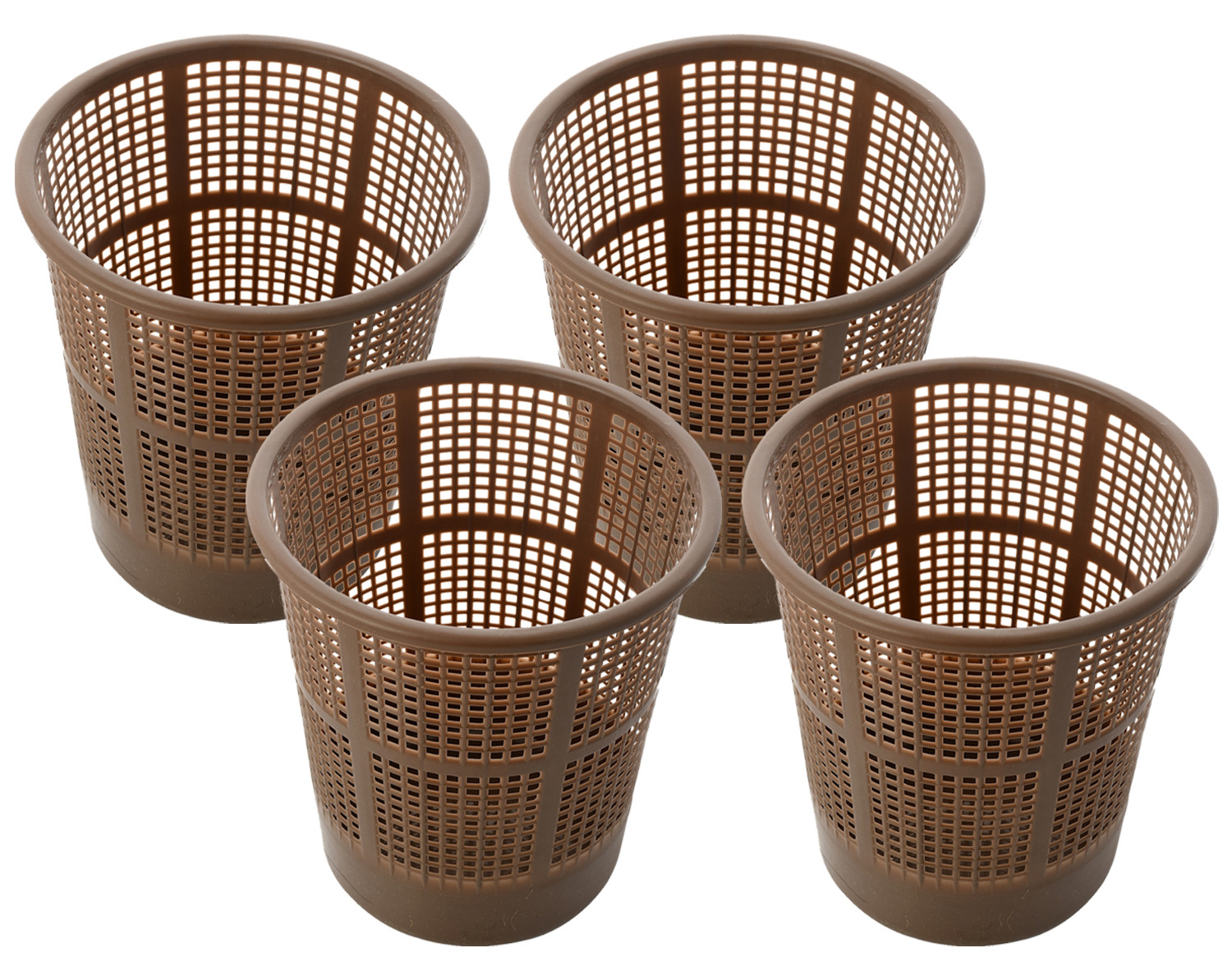Kuber Industries Plastic Mesh Dustbin Garbage Bin for Office use, School, Bedroom,Kids Room, Home, Multi Purpose,5 Liters (Brown)