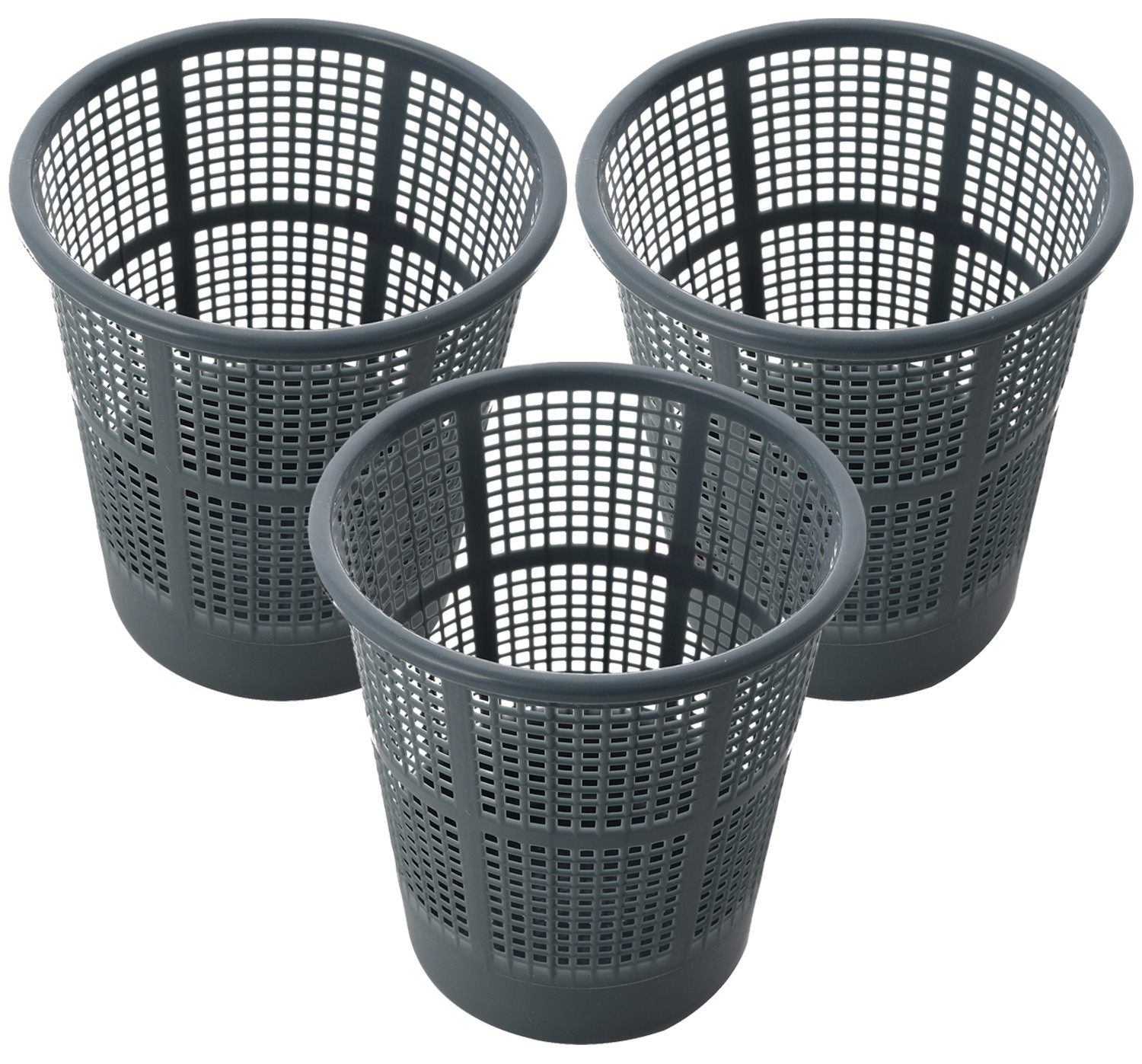 Kuber Industries Plastic Mesh Dustbin Garbage Bin for Office use, School, Bedroom,Kids Room, Home, Multi Purpose,5 Liters (Grey)
