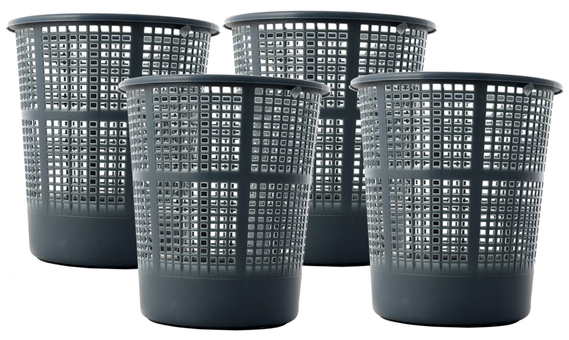 Kuber Industries Plastic Mesh Dustbin Garbage Bin for Office use, School, Bedroom,Kids Room, Home, Multi Purpose,5 Liters (Grey)