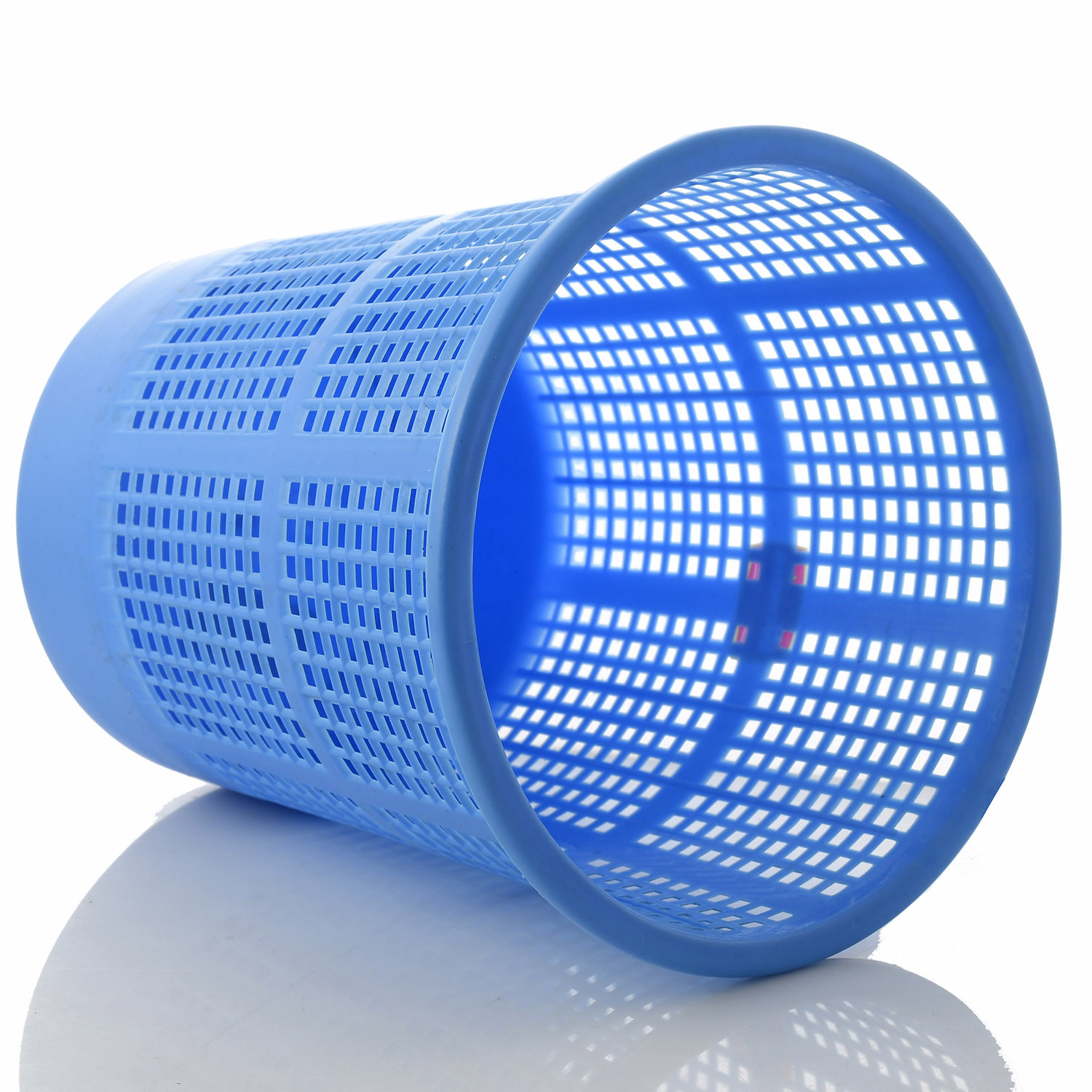 Kuber Industries Plastic Mesh Dustbin Garbage Bin for Office use, School, Bedroom,Kids Room, Home, Multi Purpose,5 Liters (Blue & Grey)