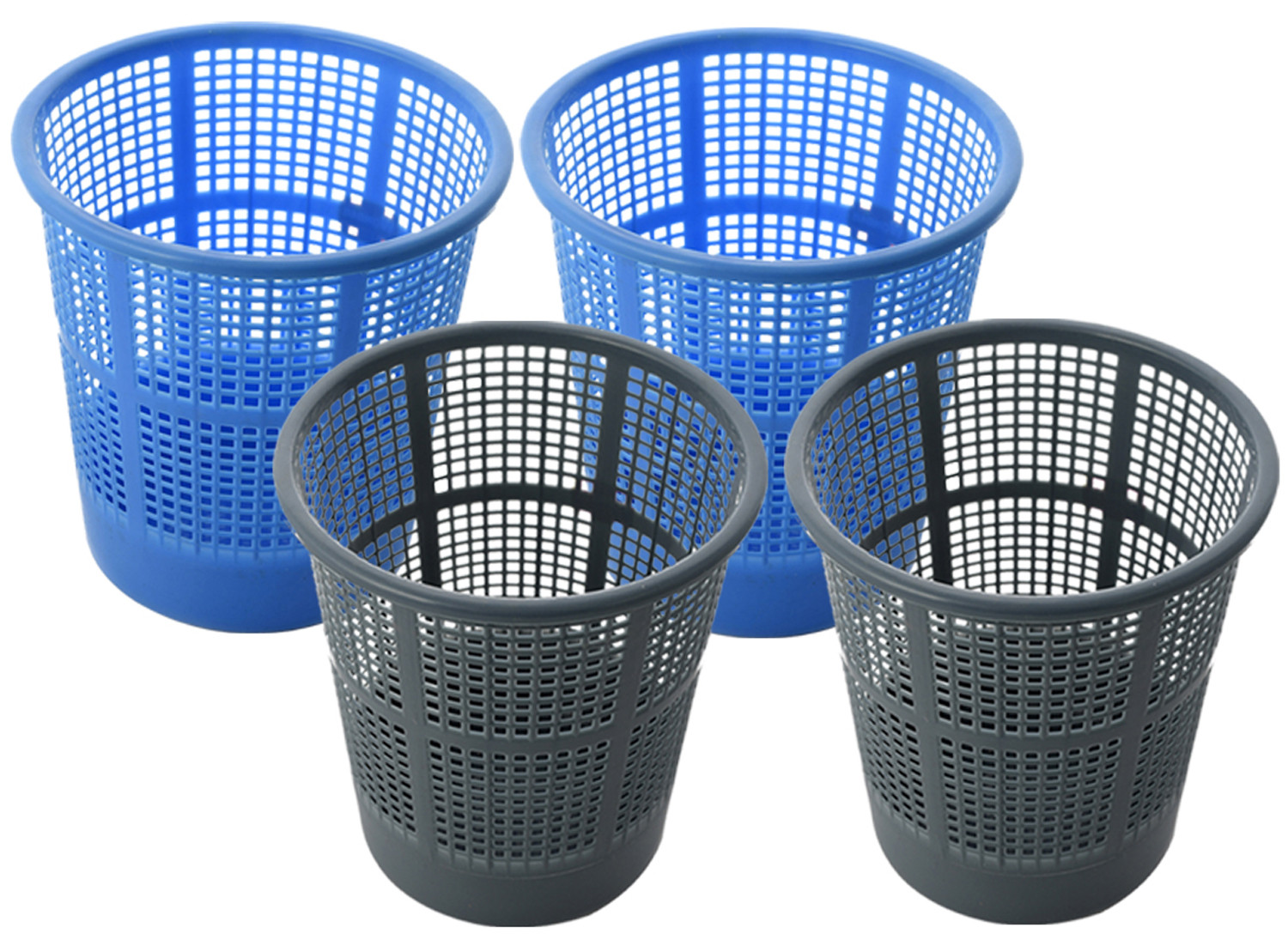 Kuber Industries Plastic Mesh Dustbin Garbage Bin for Office use, School, Bedroom,Kids Room, Home, Multi Purpose,5 Liters (Blue & Grey)