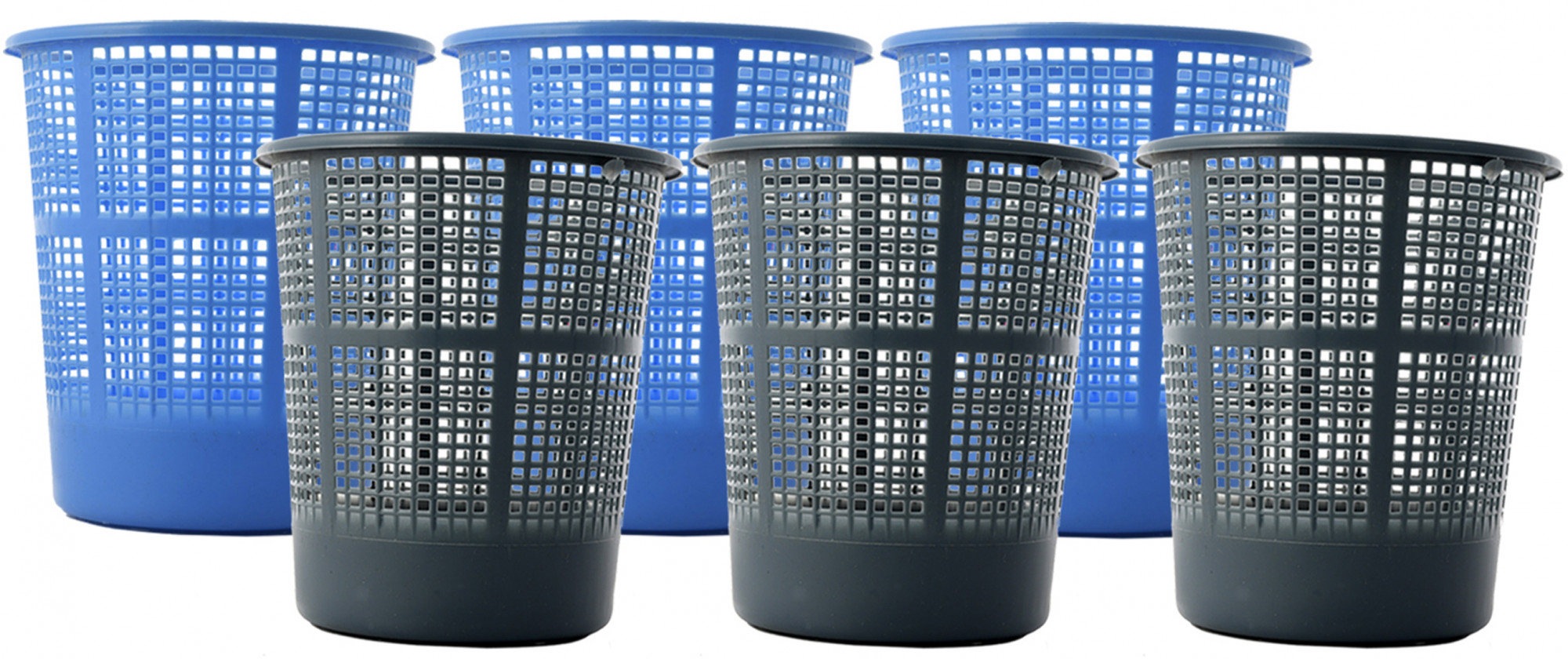 Kuber Industries Plastic Mesh Dustbin Garbage Bin for Office use, School, Bedroom,Kids Room, Home, Multi Purpose,5 Liters (Blue & Grey)